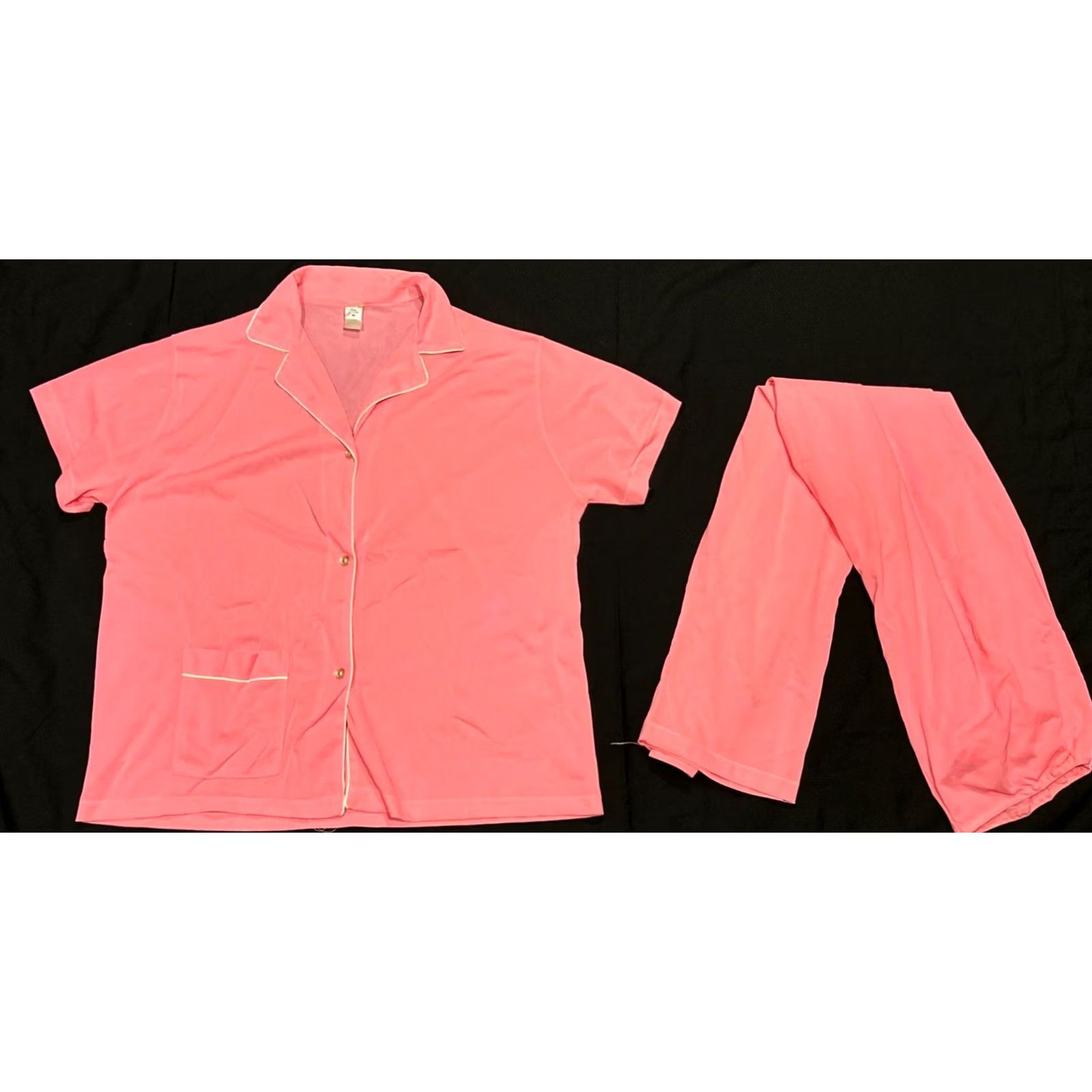 Vintage VINTAGE Unbranded WOMEN'S NYLON PAJAMA SET PINK SIZE 36 Size ONE SIZE - 2 Thumbnail