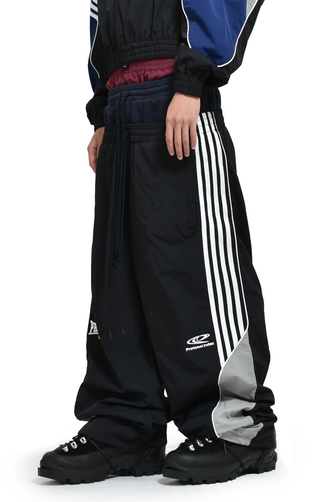 PROJECT G/R PROJECT GR 3 LAYERED SWEAT PANTS - BLACK | Grailed