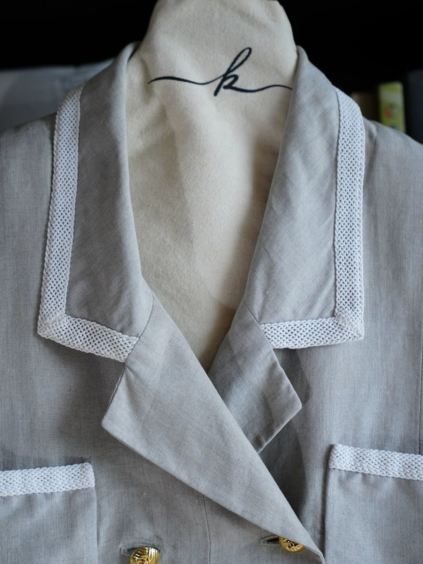 Chanel Chanel Vintage Gray Trimmed Linen Dress FR38 S/M Size S / US 4 / IT 40 - 7 Thumbnail