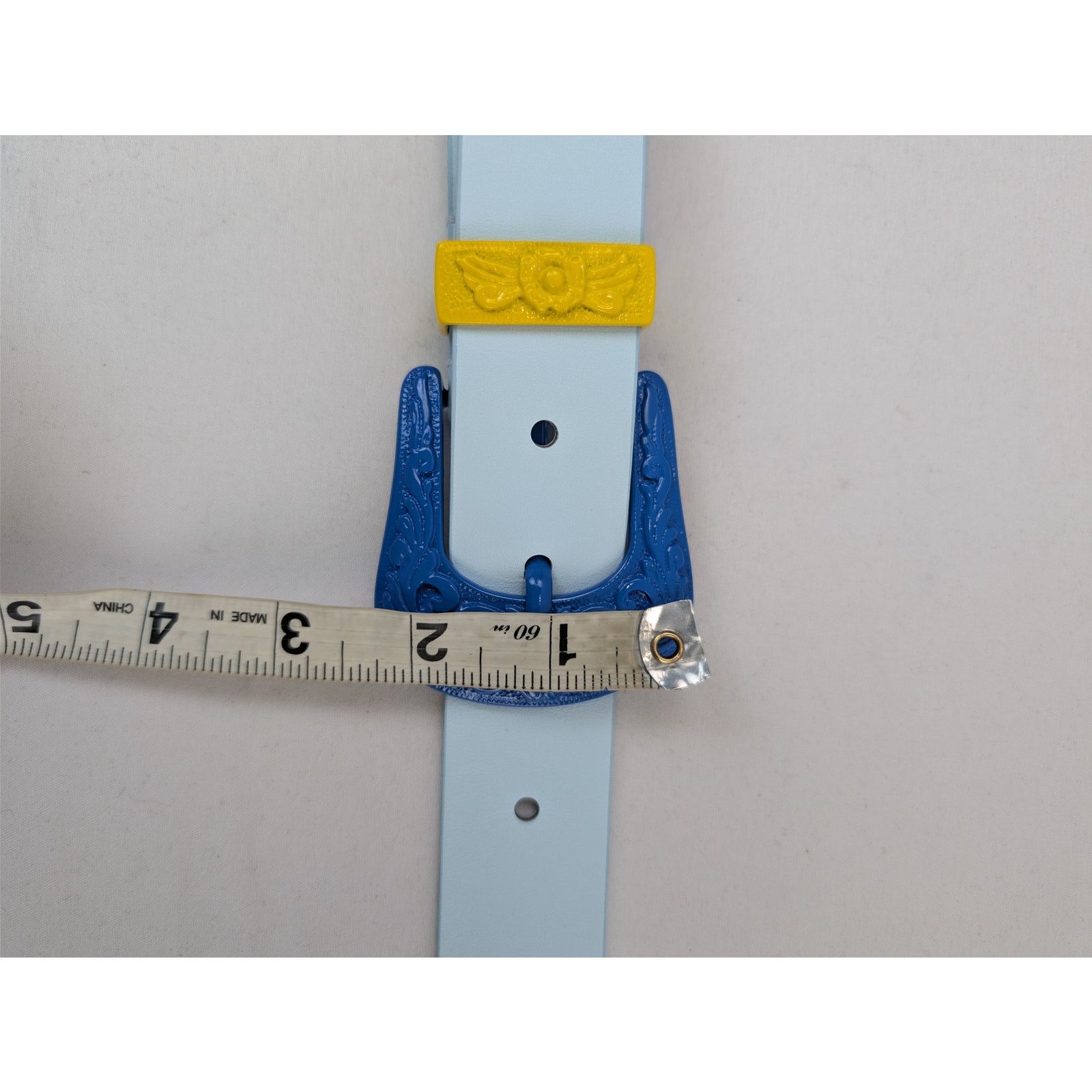 Casablanca o1rshd1 Size: 90 / Leather Comboy Buckle Belt in Light Blue Size 36 - 13 Thumbnail