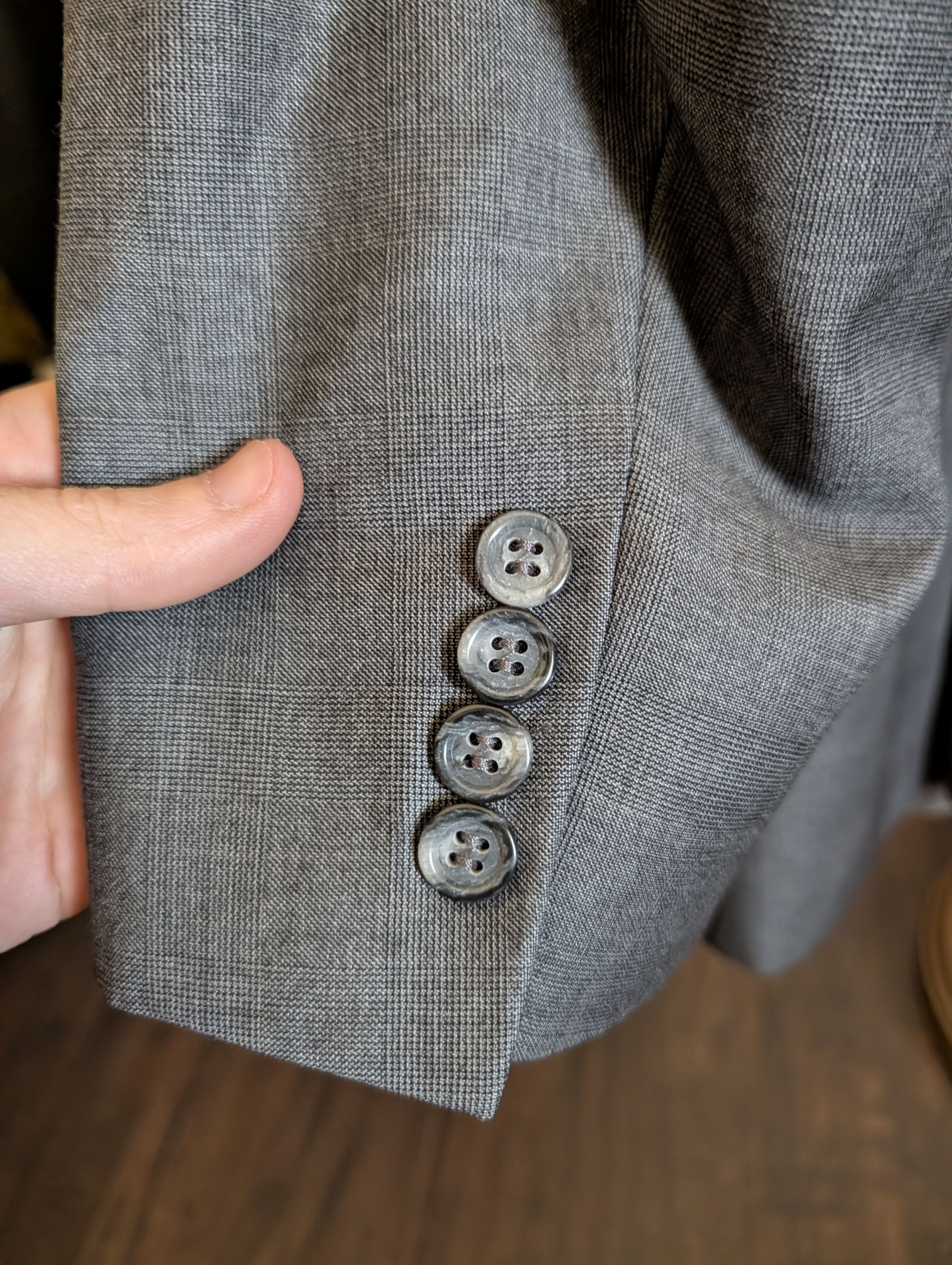 Hickey Freeman LORO PIANA 2pc Super 150s Worsted Wool gray suit Size 46R - 5 Thumbnail