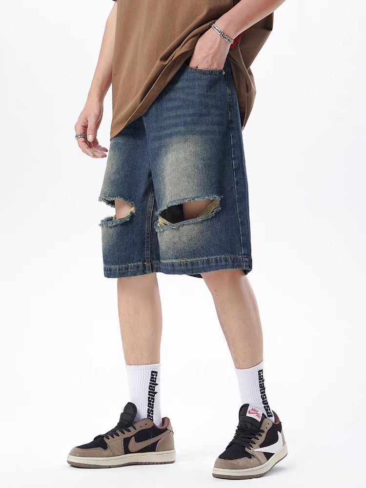 Japanese Brand × Vintage Vintage ripped and worn denim shorts Size US 34 / EU 50 - 3 Thumbnail