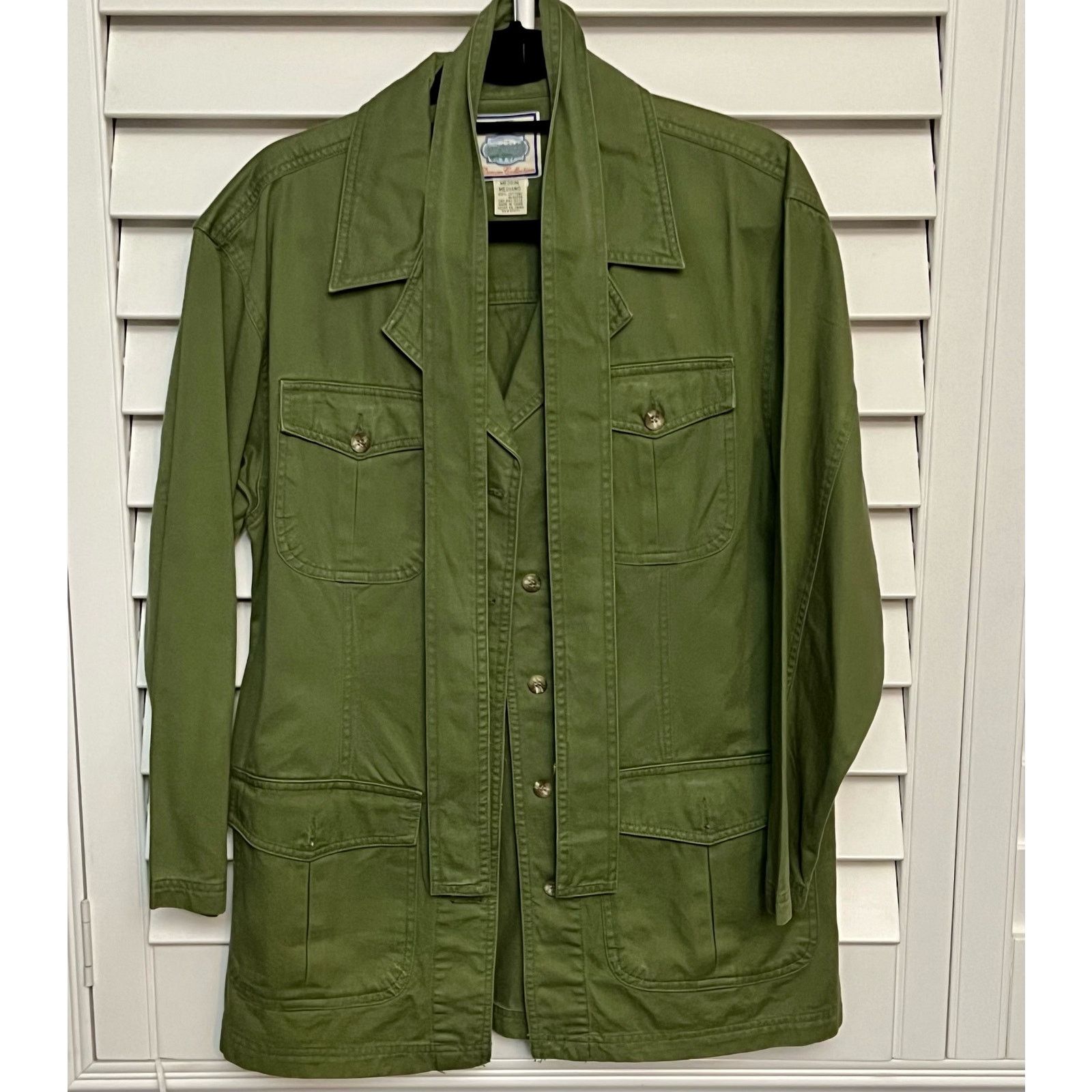 St. Johns Bay Jacket With Belt Long Sleeve Button Down Army Green Jacket Size M / US 6-8 / IT 42-44 - 4 Thumbnail