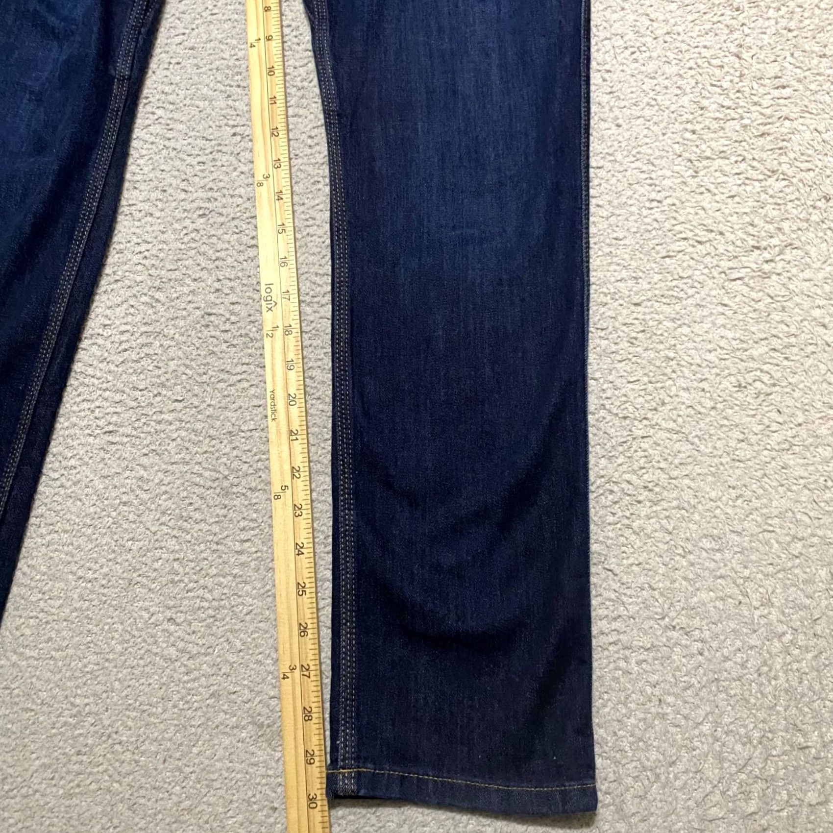 Denime Du/er Jeans Womens Blue Denim Slim Straight Dark Wash Mid Rise 30x32 Size 29" - 7 Thumbnail