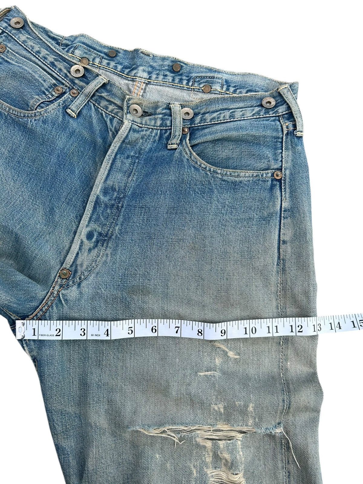 Kapital Thrashed Vintage JOE McCOY Selvedge Buckle Back Denim Jeans Size US 32 / EU 48 - 19 Thumbnail