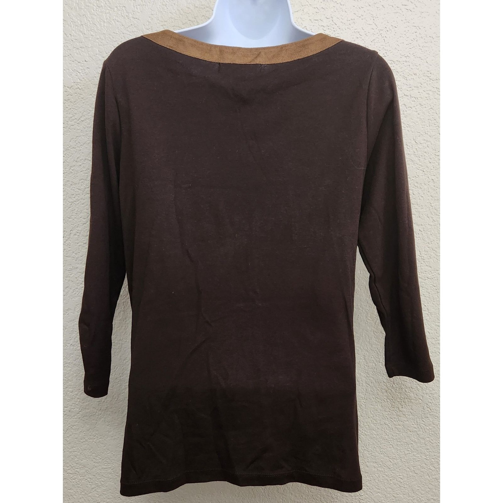Lauren Ralph Lauren Lauren Ralph Lauren Brown Boat Collar Contrasting Trim Top M Size M / US 6-8 / IT 42-44 - 5 Thumbnail