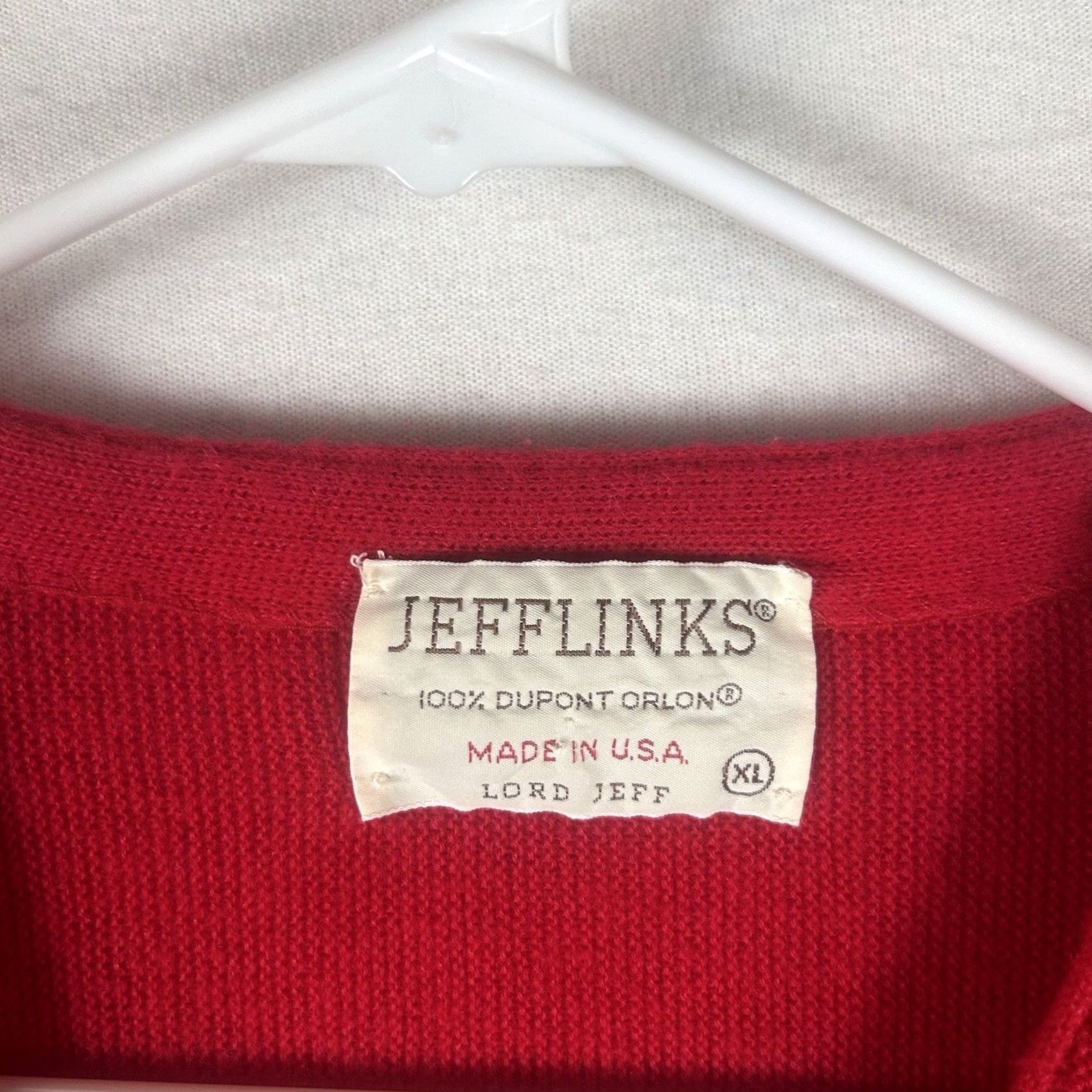 Vintage VINTAGE Jefflinks Lord Jeff Cardigan Golf Sweater Mens XL Red 100% Dupont Orlon 80s Classic USA Boys? Size US XL / EU 56 / 4 - 3 Thumbnail