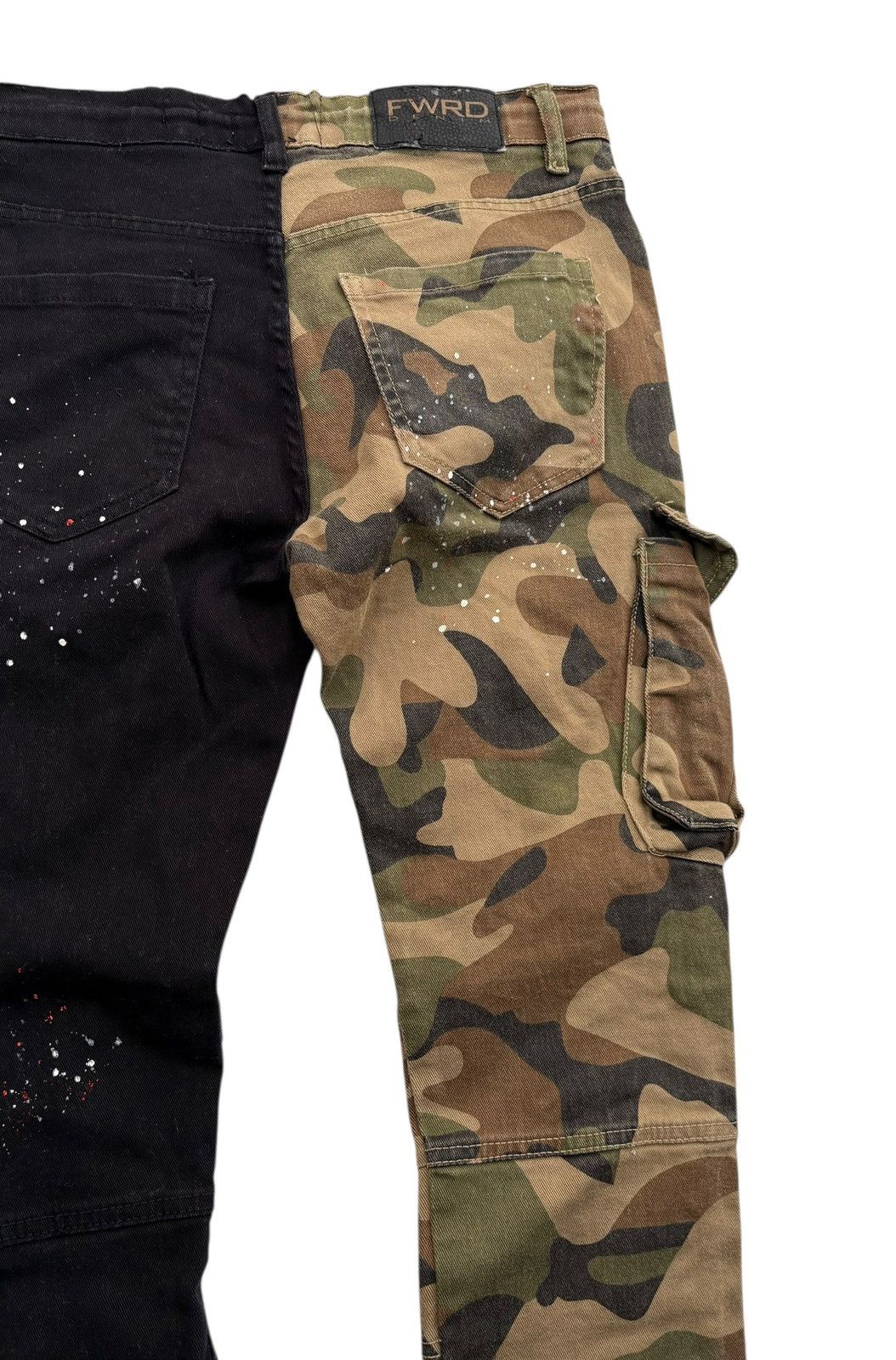 Other FRWD Denim Hybrid Distressed Paint Splash Camo Cargo Pants Size US 29 - 11 Thumbnail