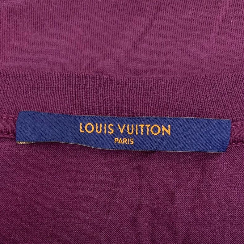 Louis Vuitton Louis Vuitton Purple logo embroidered cotton crew neck T-s Size US M / EU 48-50 / 2 - 5 Thumbnail
