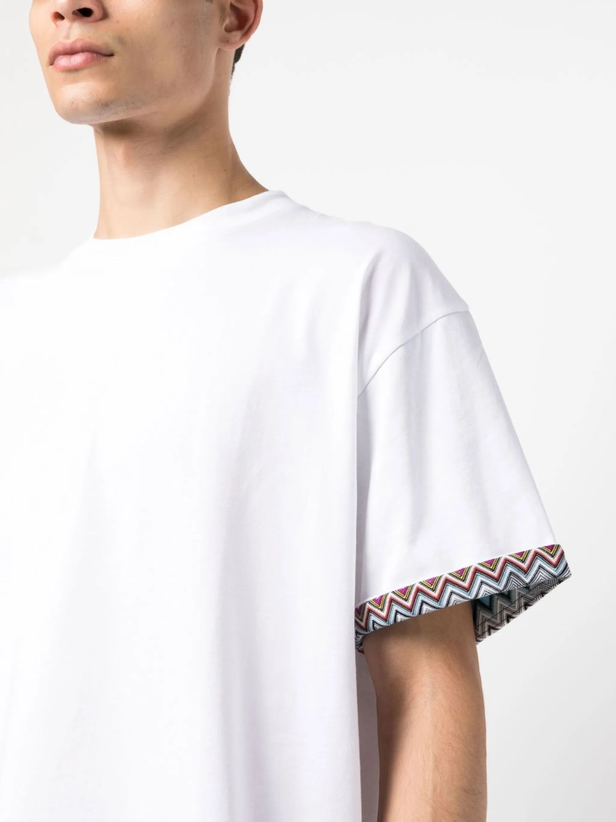 Missoni o1y0225 Crewneck T-Shirt in White Size US M / EU 48-50 / 2 - 2 Thumbnail