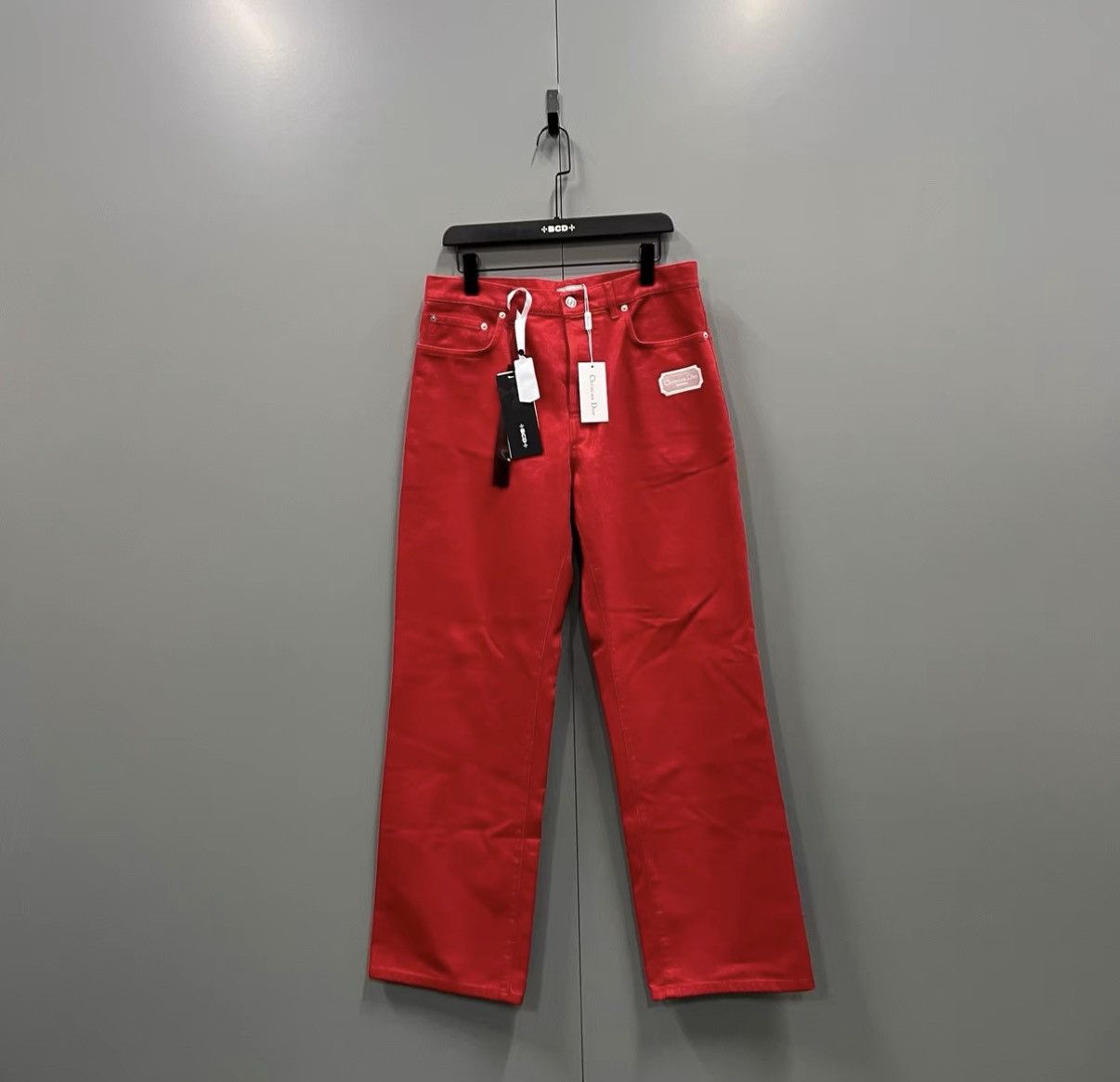 Dior Dior Red Logo Embroidered Denim Pants J41 Size 31" - 1 Thumbnail