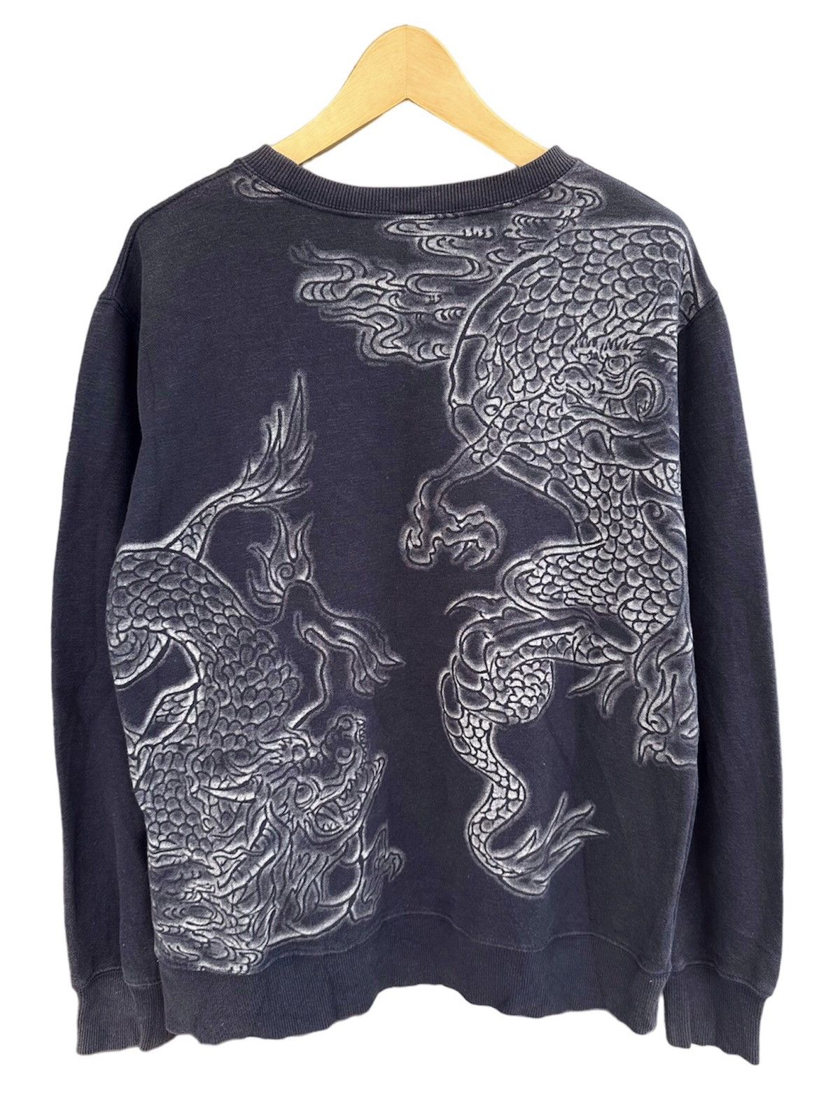 Hysteric Glamour × If Six Was Nine × Japanese Brand Dragon Hither Grass Sweatshir Navy Faded Size US M / EU 48-50 / 2 - 1 Thumbnail