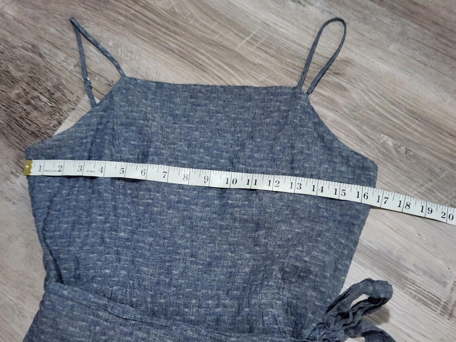 Designer Talori Dress Small Blue Chambray Polka Dot Wrap Short Size S / US 4 / IT 40 - 4 Thumbnail