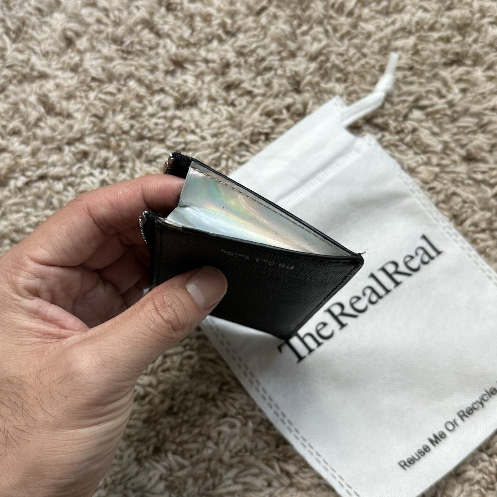 Paul Smith Paul Smith UFO Patch Black Leather Coin Purse Wallet Zip Up Size ONE SIZE - 5 Thumbnail