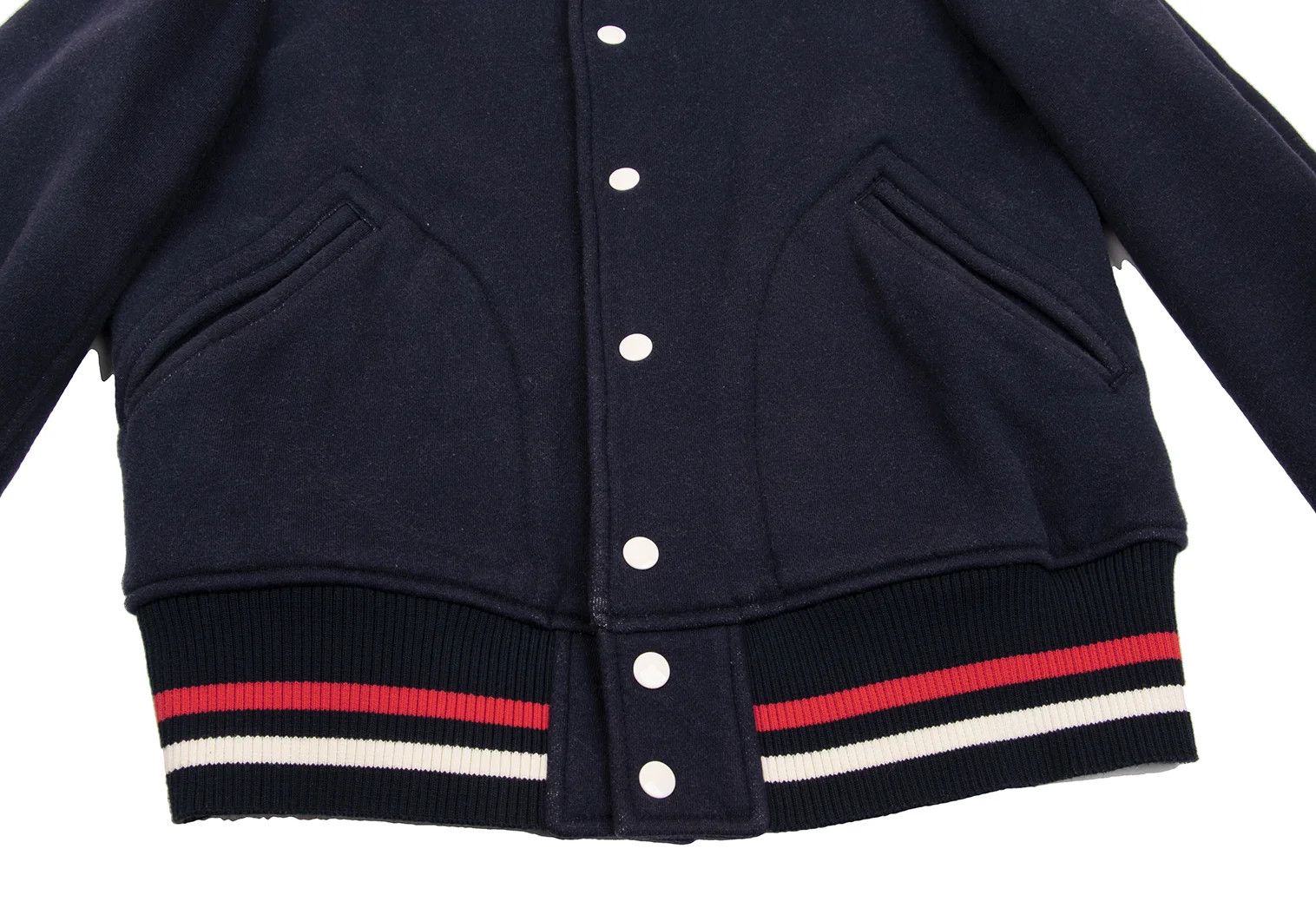 Junya Watanabe Fleece-Lined Sweat Varsity Jacket in Navy, Size L Size US L / EU 52-54 / 3 - 10 Thumbnail