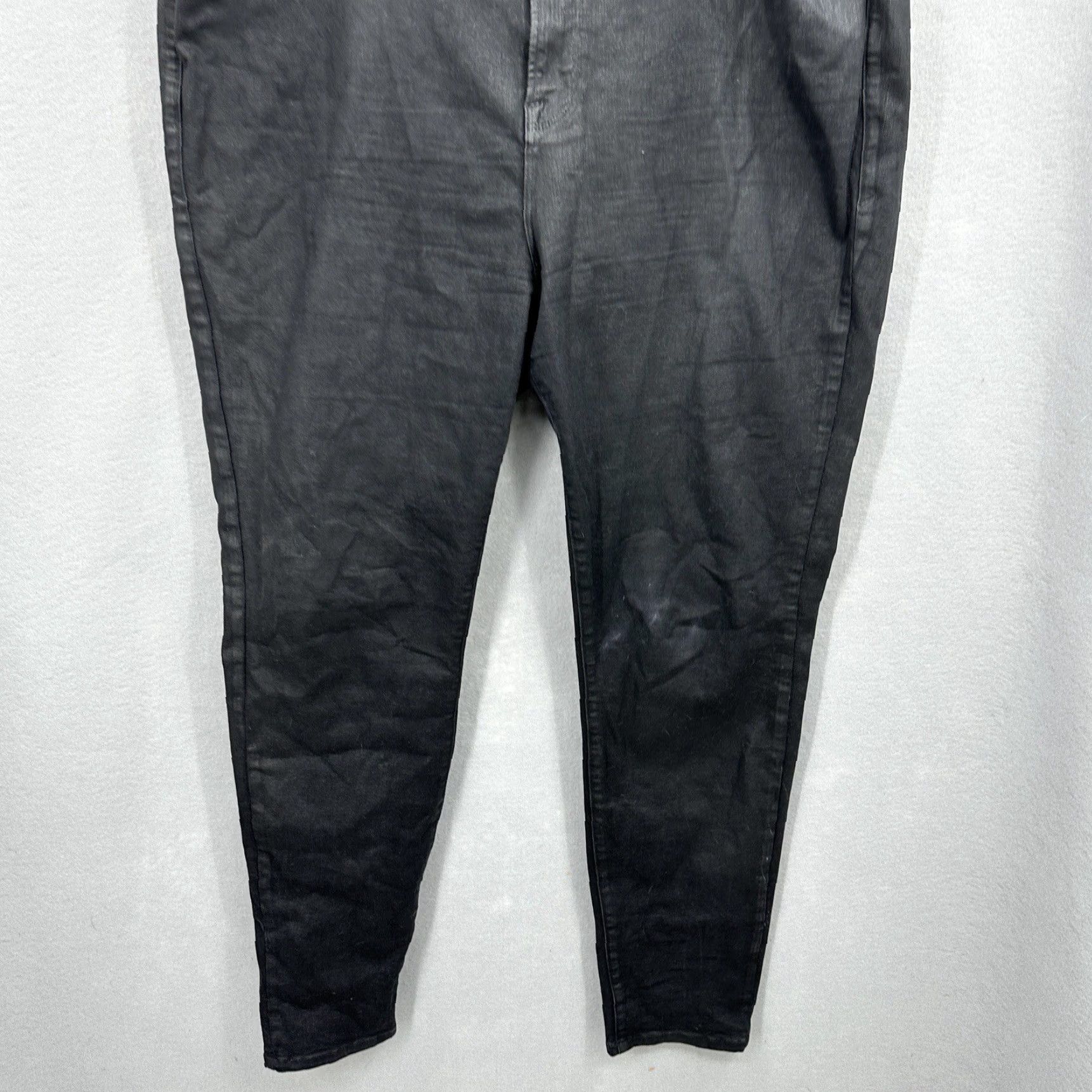 Good American VINTAGE Good Legs Jeans Women Plus 22 High Rise Black Coated Denim 5-Pocket Stretch Skinny Retro Good American Read Size 40" / US 18 - 2 Thumbnail