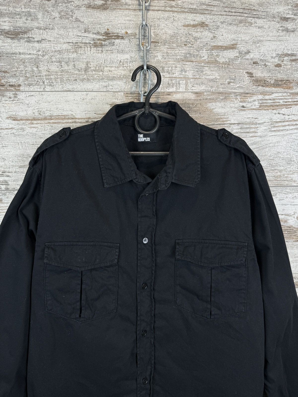 Japanese Brand × The Kooples Mens The Kooples Paris overshirt shirts button up black Size US L / EU 52-54 / 3 - 2 Thumbnail