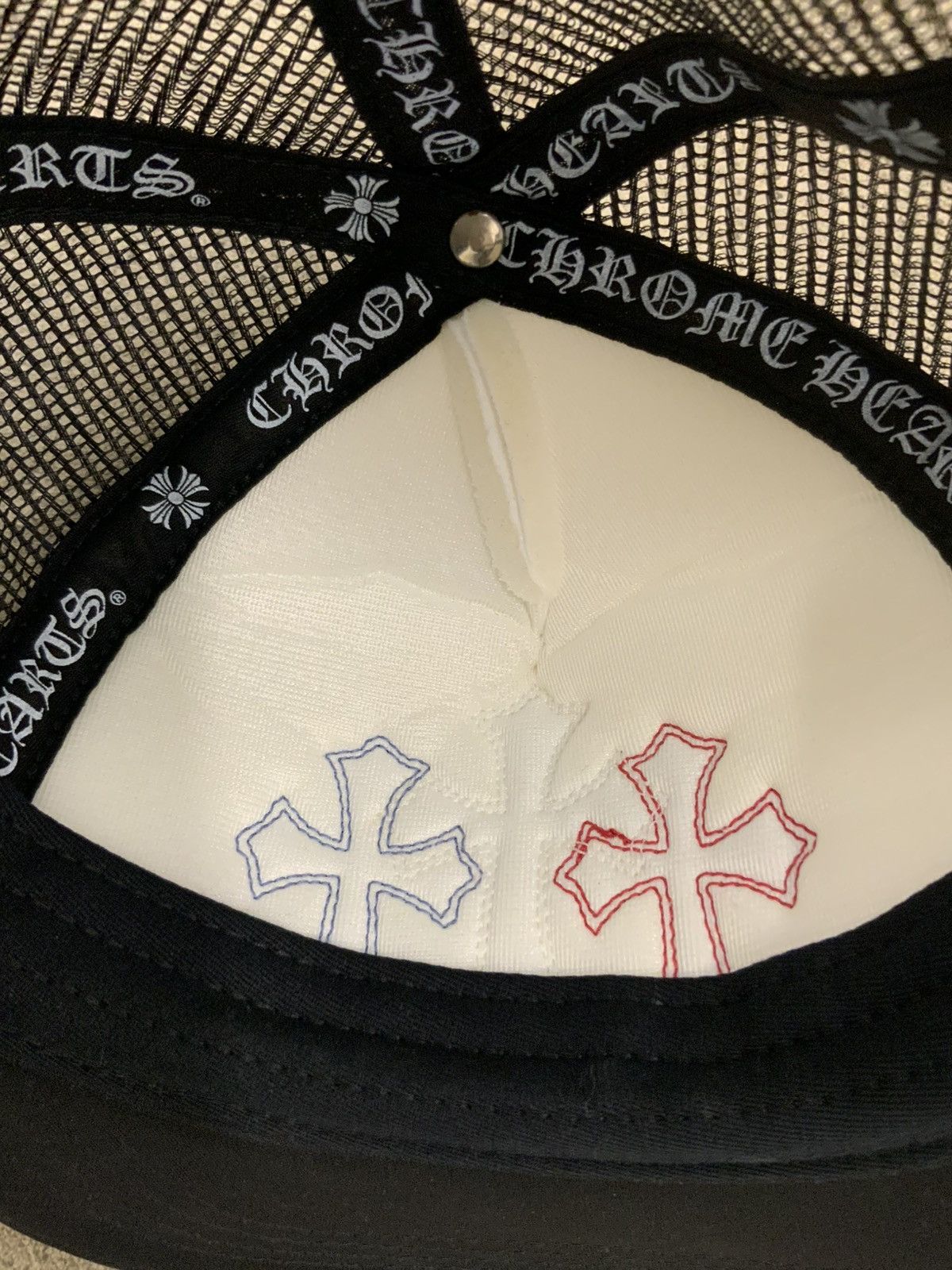 Chrome Hearts CHROME HEARTS MULTI COLOR LEATHER CROSS PATCH TRUCKER HAT Size ONE SIZE - 4 Thumbnail