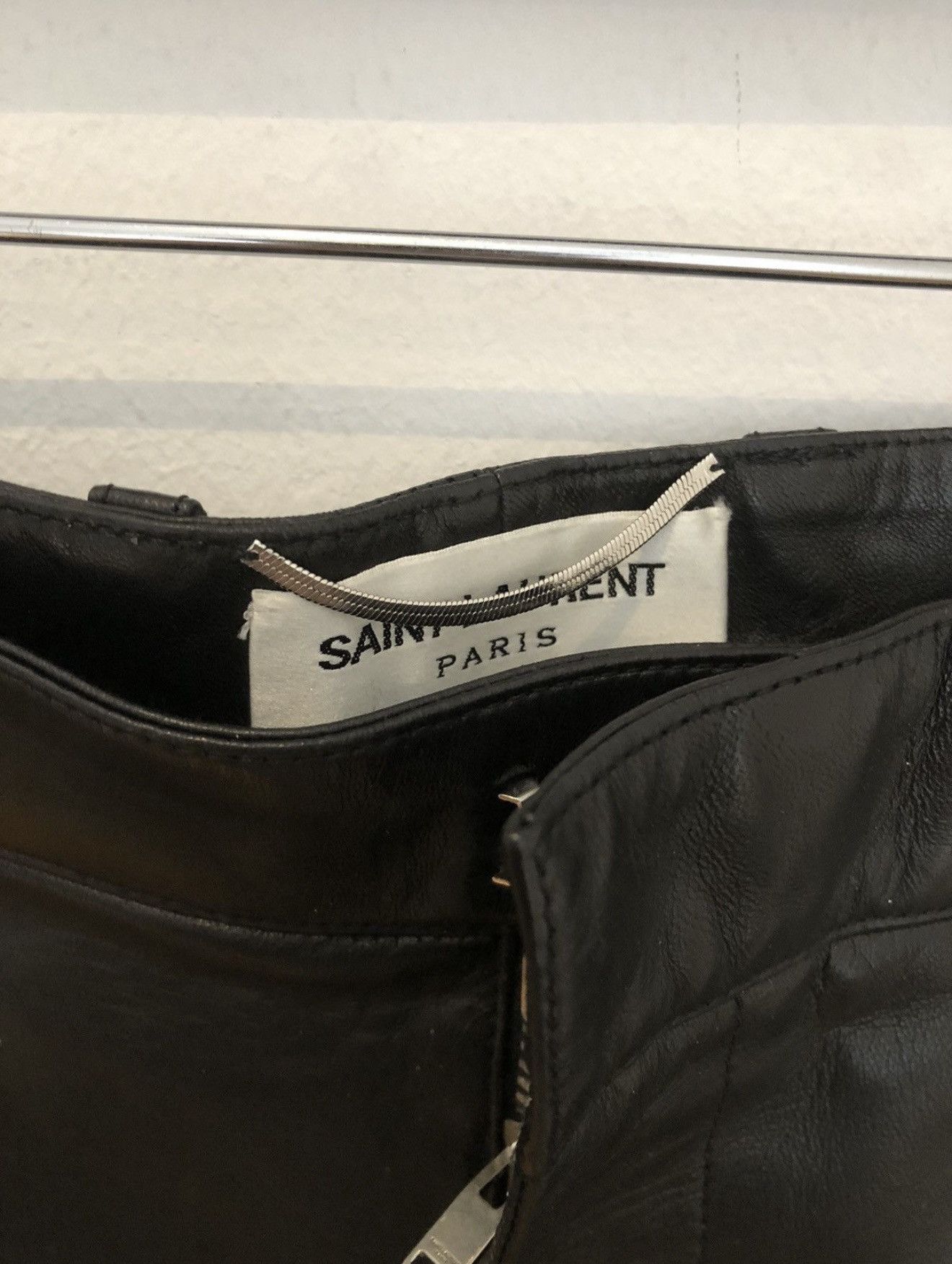 Hedi Slimane × Saint Laurent Paris 1 of 1 SS14 Sample Leather Pleated Trouser Size US 29 - 4 Thumbnail