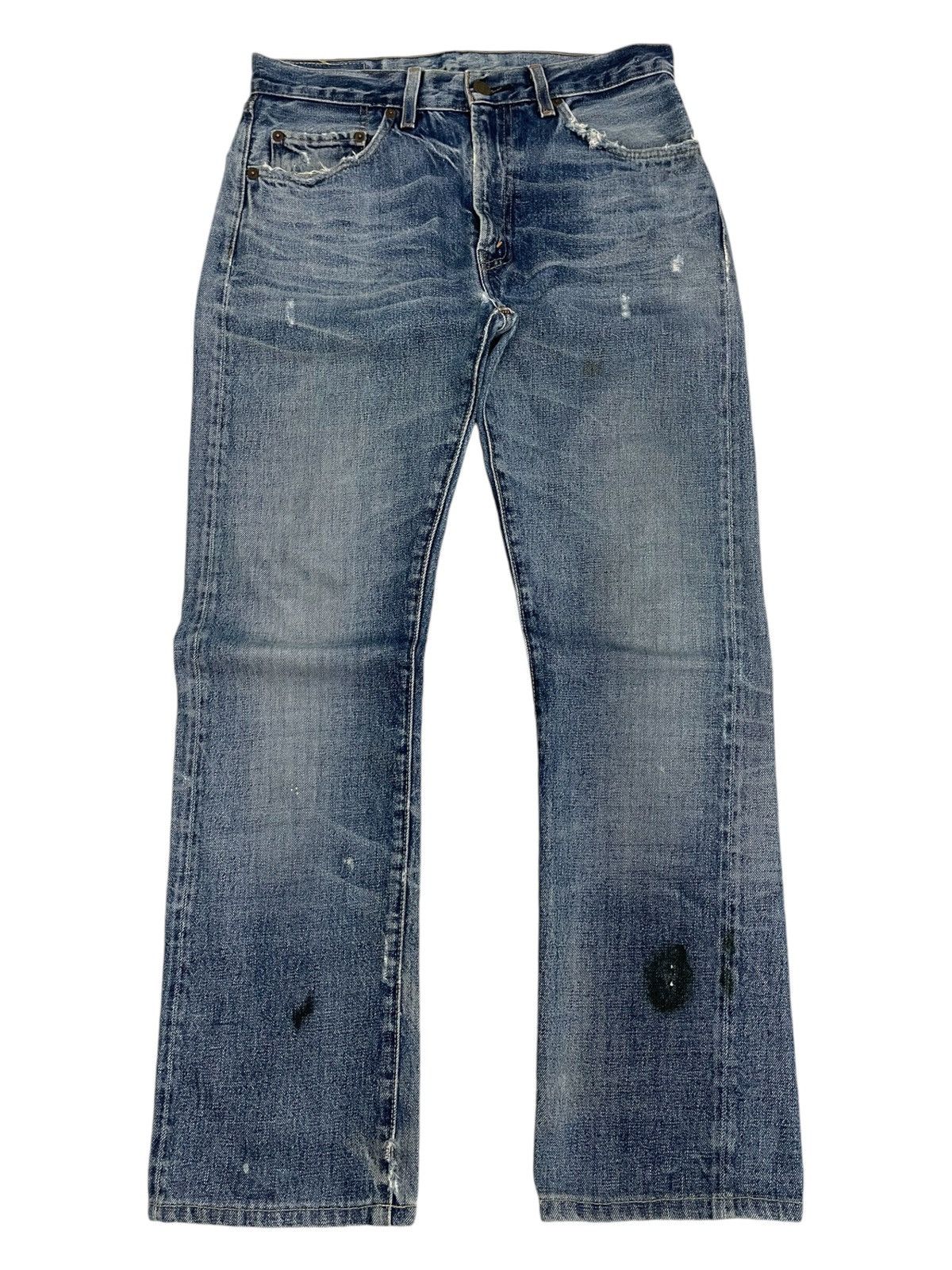 Levis 505 Talon Big E Redline Selvedge Repro Distressed