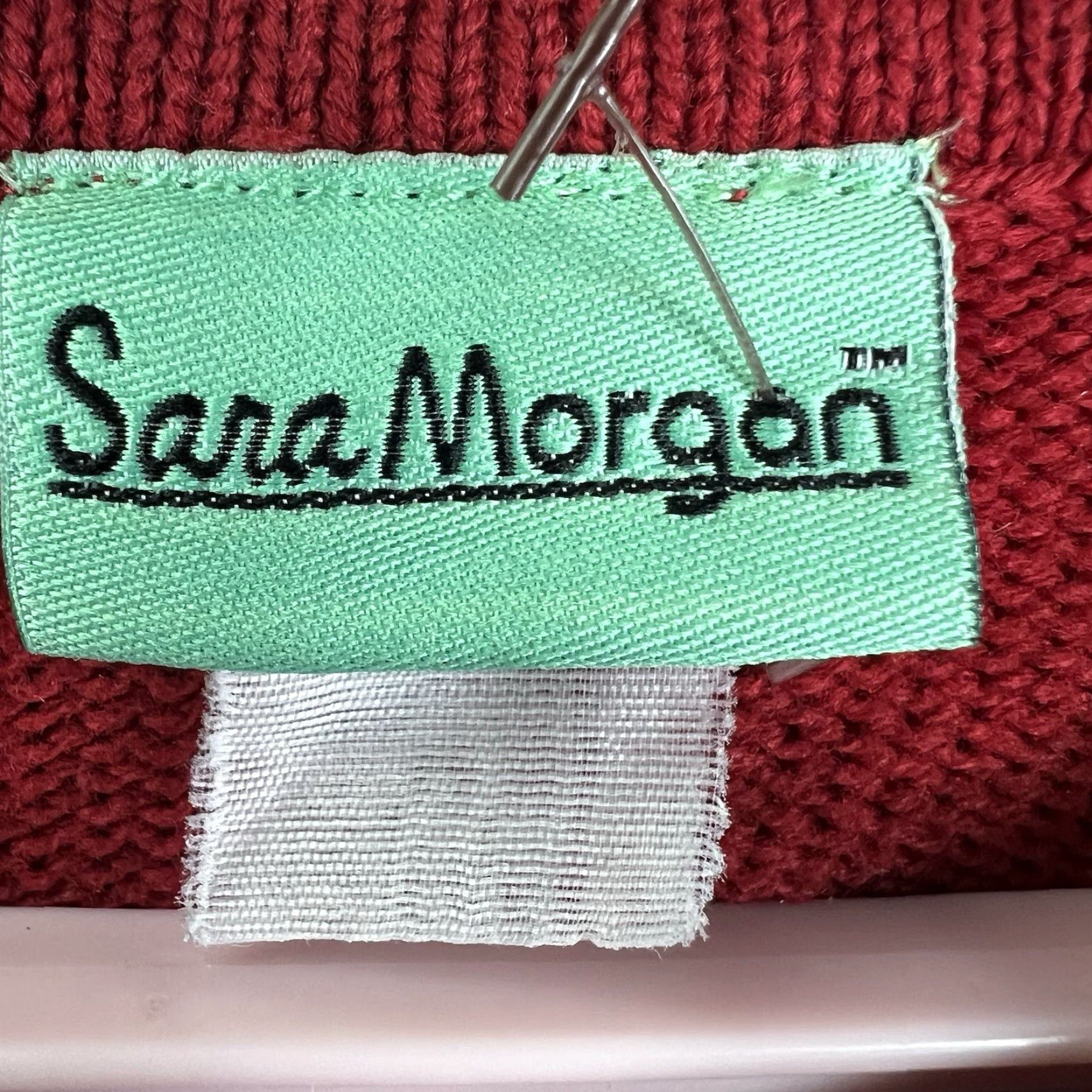 Vintage VINTAGE Sara Morgan Acrylic Sweater Shirt Womens XL Red Geometric 80s 90s Cable Knit, Pullover, Lightweight, Regular Fit Size XL / US 12-14 / IT 48-50 - 5 Thumbnail
