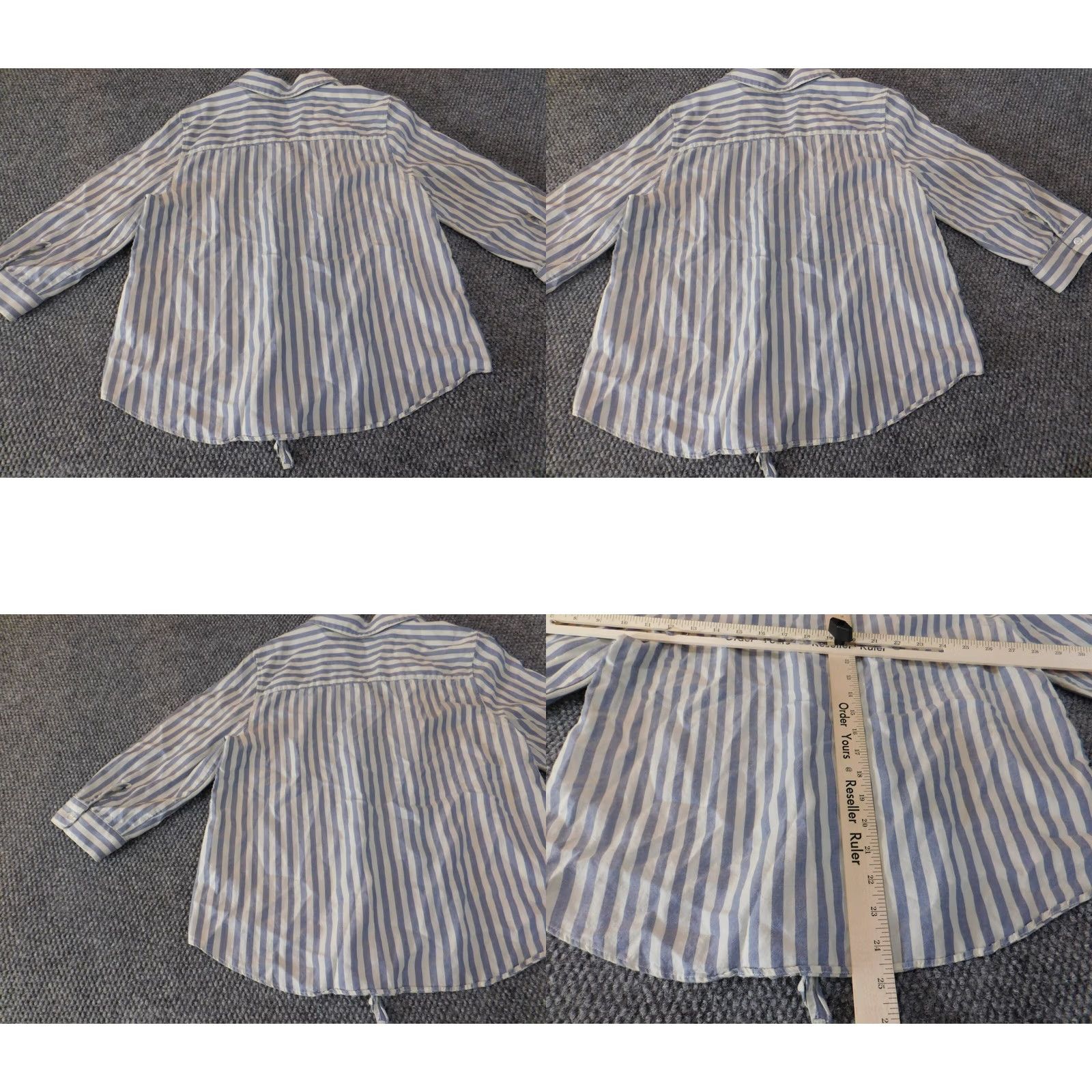 Vintage Chicos Button-Up Shirt Womens 1 Blue Striped Lyocell Long Sleeve Collared Casual Designer Classic Oversized Regular Size XS / US 0-2 / IT 36-38 - 8 Thumbnail