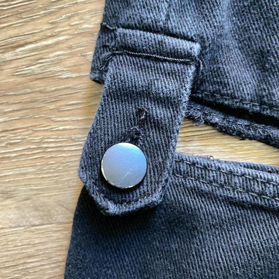 Other Black Cargo Jeans with Deep Pockets + Side Slits Size 25" / US 0 / IT 36 - 2 Thumbnail