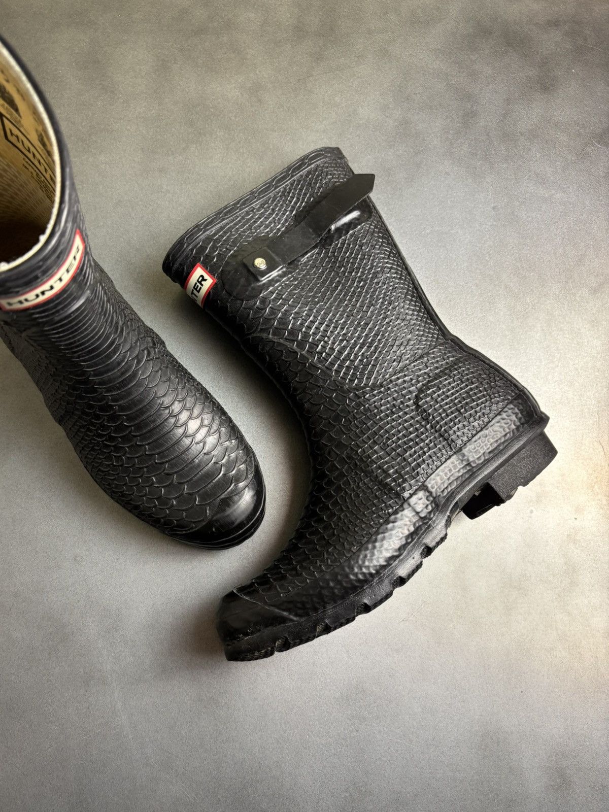 Hunter Hunter Carnaby Boa Short Hunter Boots Rain Snake Rain Rubber Size US 7 / IT 37 - 1 Thumbnail