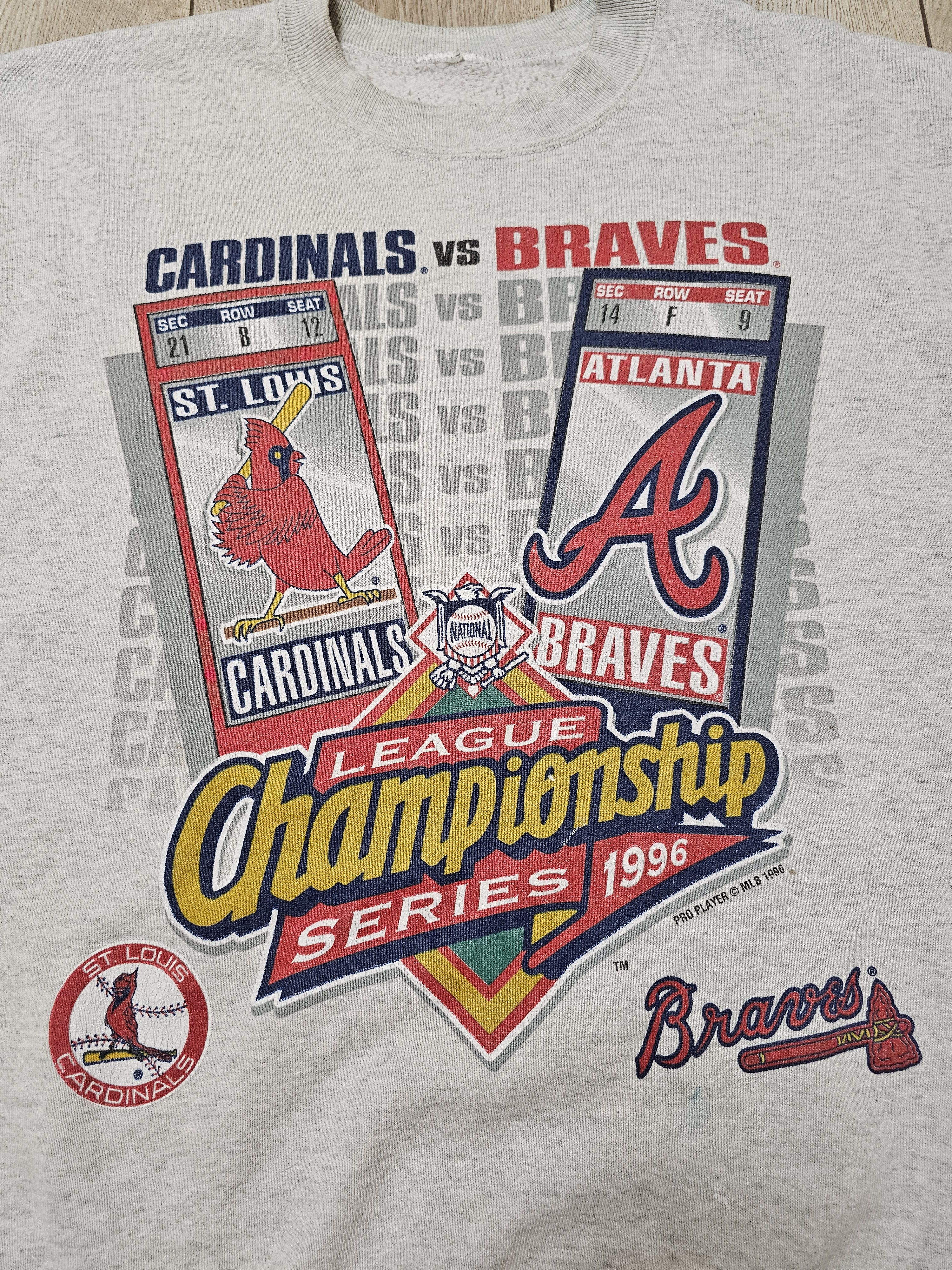 All Sport × Vintage ST.LOUIS CARDINALS 1996 ATLANTA BRAVES BASEBALL SWEATSHIRT Size US M / EU 48-50 / 2 - 3 Thumbnail