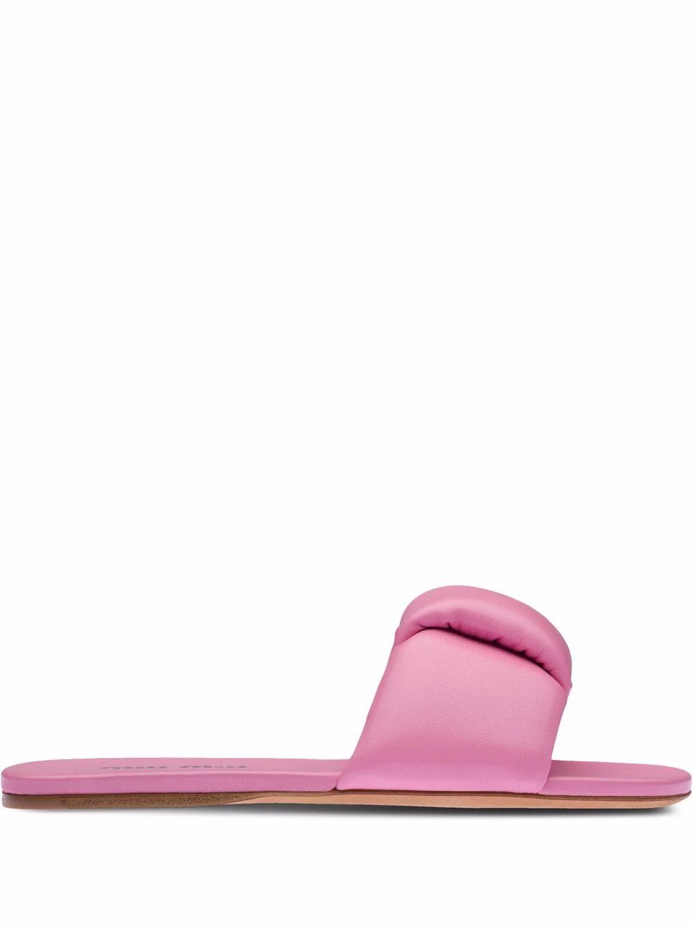 Miu Miu o1la1rc1a0724 Leather Slide in Pink Size US 6 / IT 36 - 1 Thumbnail