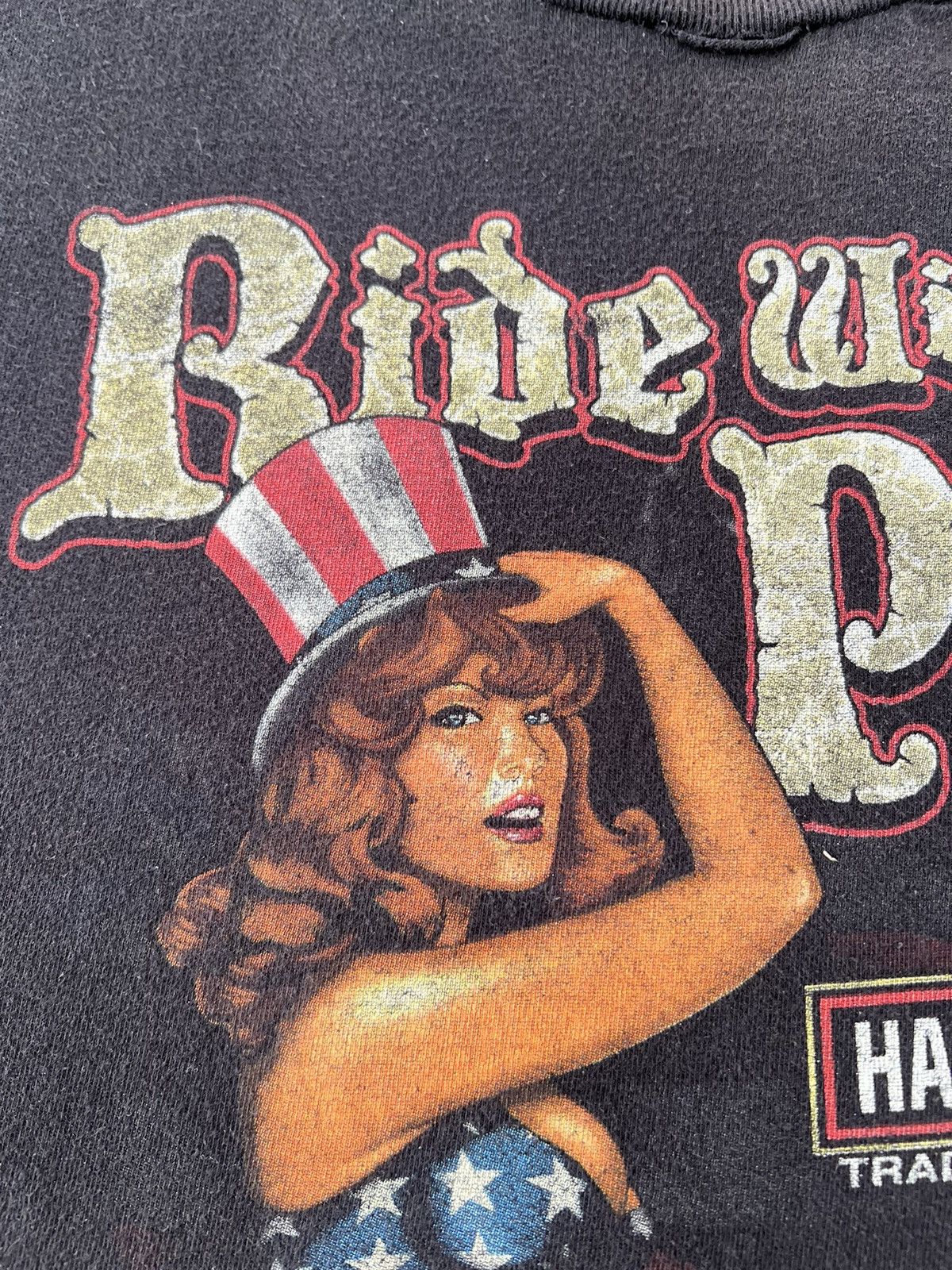 Harley Davidson Vintage 2012 Harley Davidson Sexy Girl Ride with Pride Tee Size US XXL / EU 58 / 5 - 6 Thumbnail