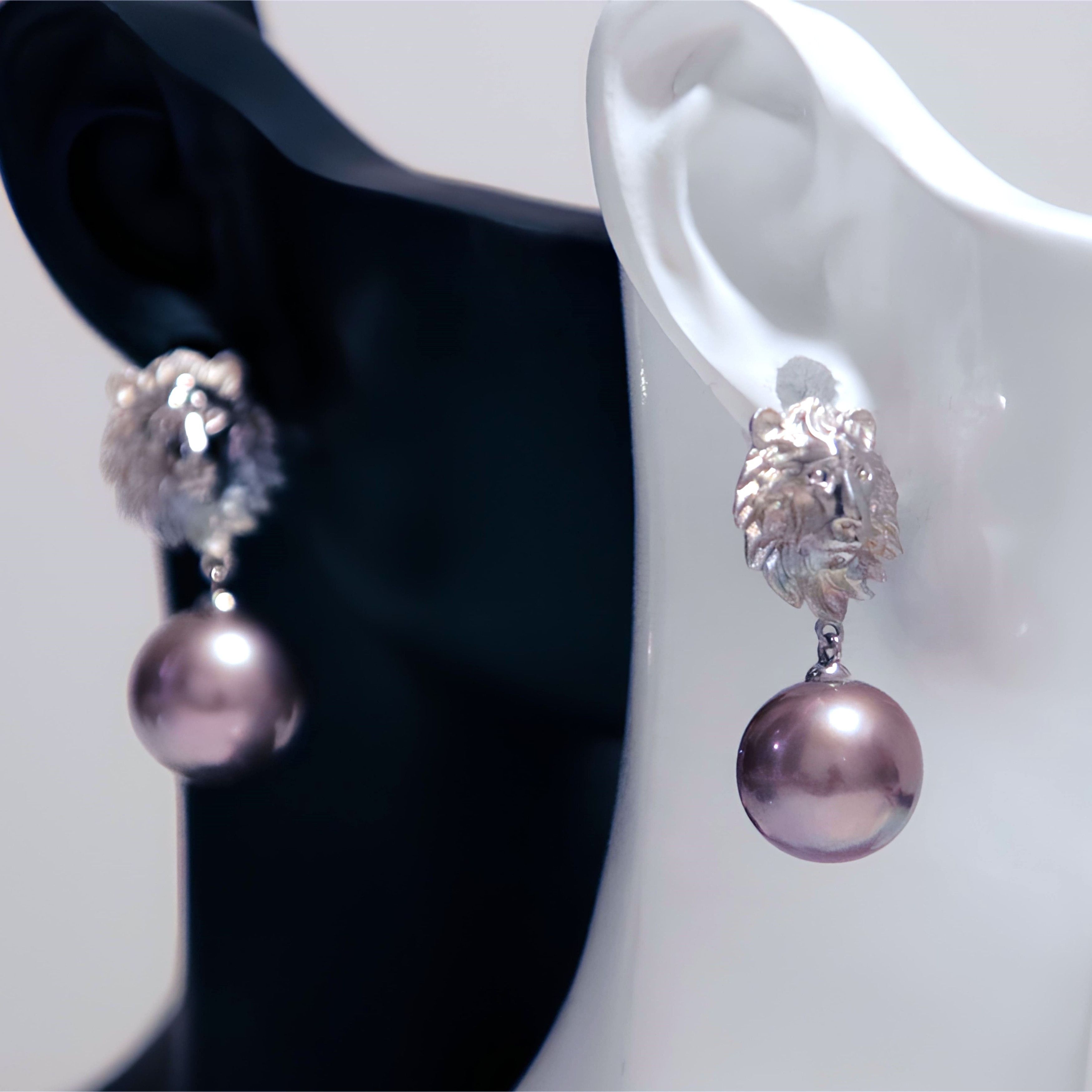 Designer Lion Pearl Earrings Size ONE SIZE - 8 Thumbnail