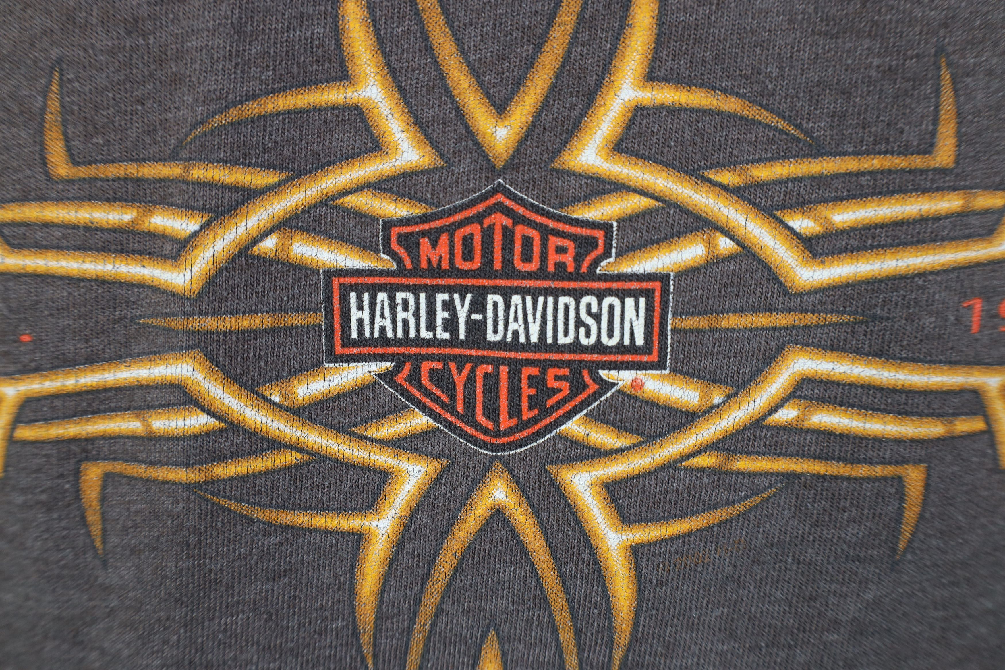 Harley Davidson Vintage Y2K 2001 Harley Davidson Spell Tribal T-Shirt Gray Size US L / EU 52-54 / 3 - 5 Thumbnail