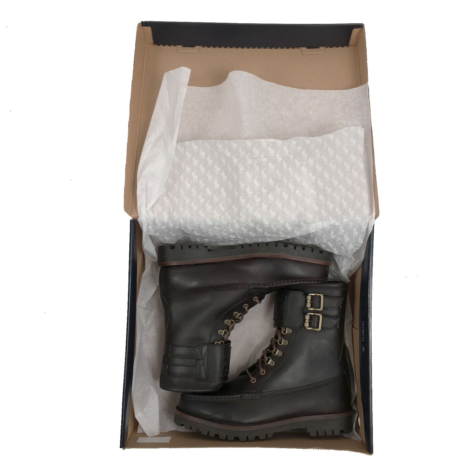NEW Vintage Polo Ralph Lauren Wolcott Boots 8 Brown