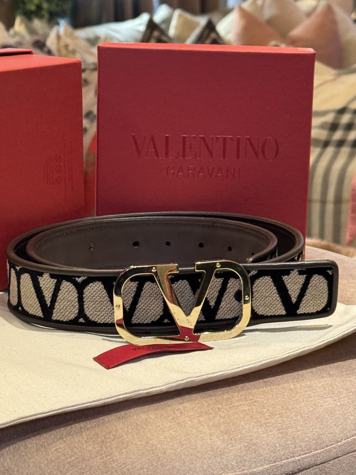 Valentino Valentino Garavani Black and Gold Belt Size ONE SIZE - 13 Thumbnail