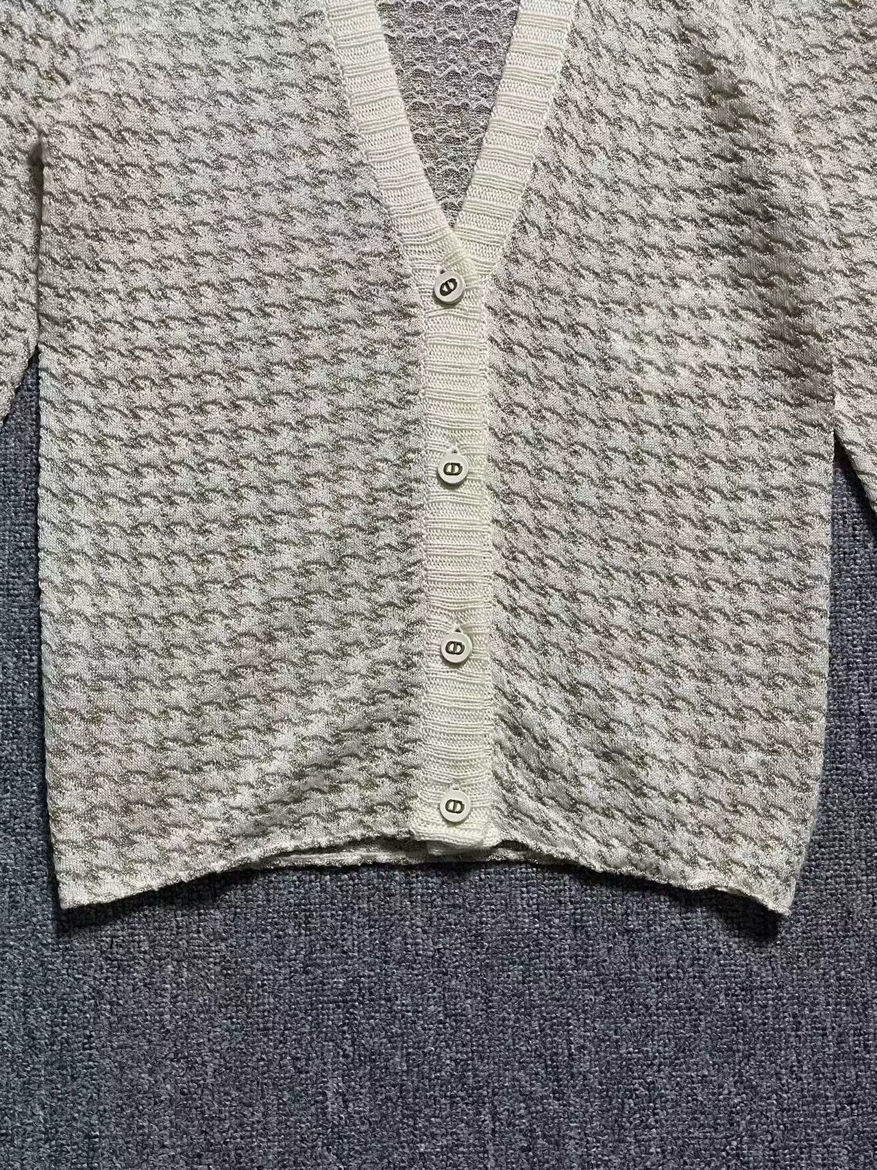 Dior Dior gold thread houndstooth V cardigan 36 23FW new Size XS / US 0-2 / IT 36-38 - 4 Thumbnail