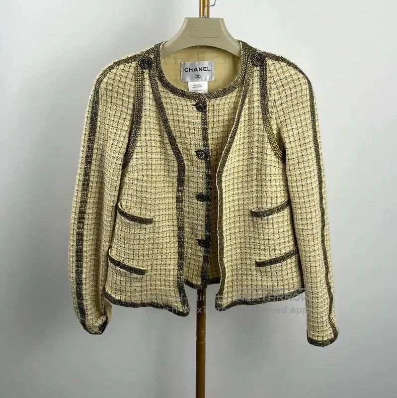 Chanel Chanel Gold Cotton Women's Jacket . Size M / US 6-8 / IT 42-44 - 1 Thumbnail