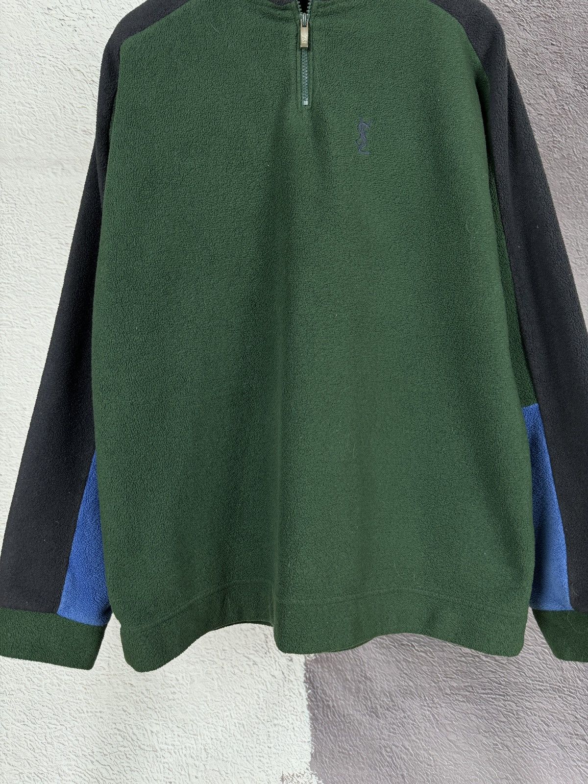 Vintage Saint Laurent Jeans vintage 1/4 zip pullover fleece sweater Size US XL / EU 56 / 4 - 7 Thumbnail