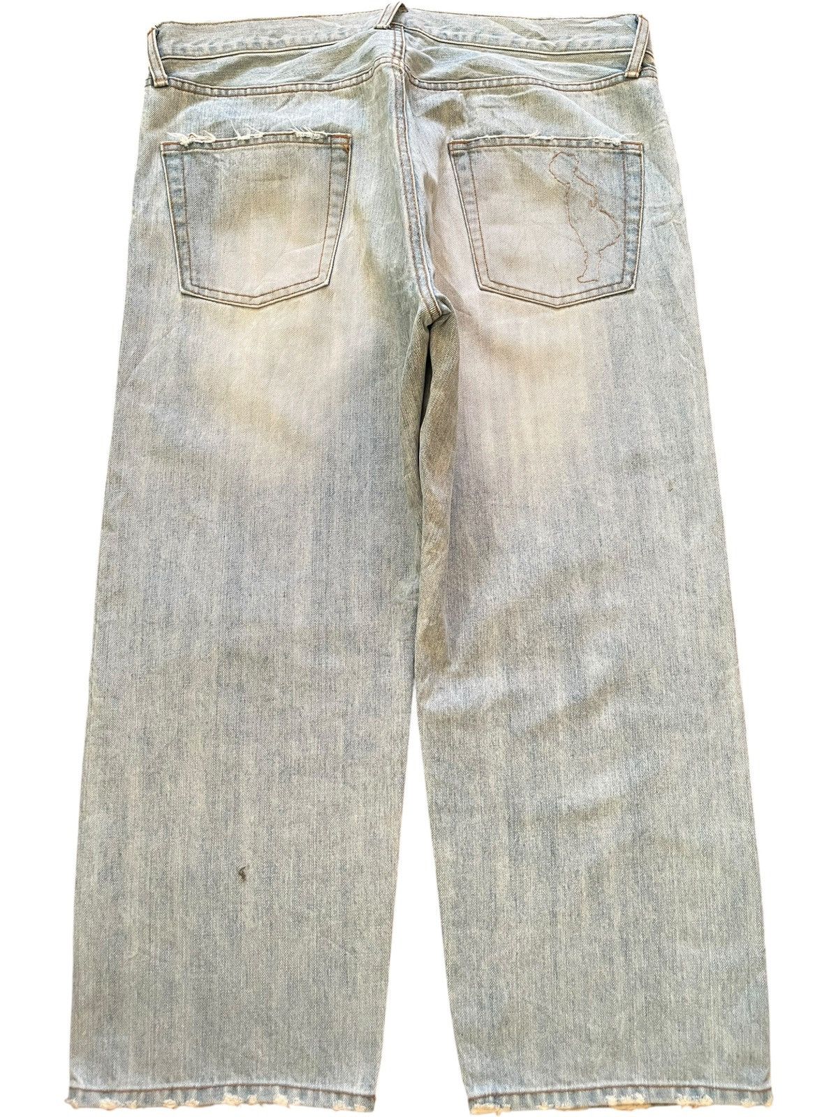 Southpole Vintage Japanese Brand Faded Wash Distress Baggy Jeans Size 35" - 2 Thumbnail