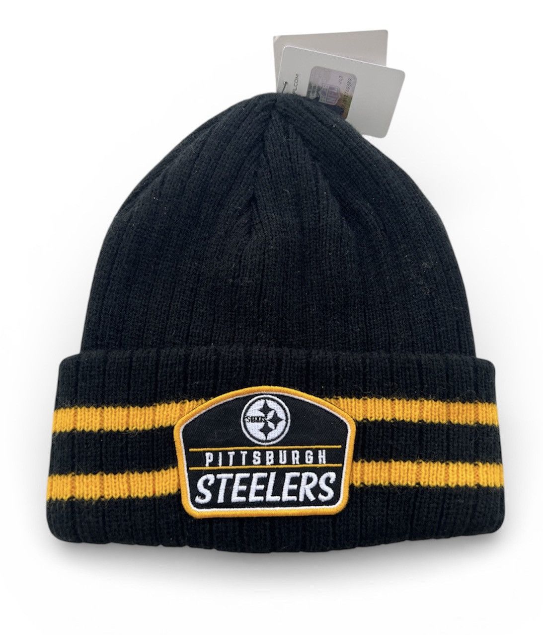 NFL Licensed NFL Pittsburg Steelers Knit Football Beanie Hat Size ONE SIZE - 1 Thumbnail