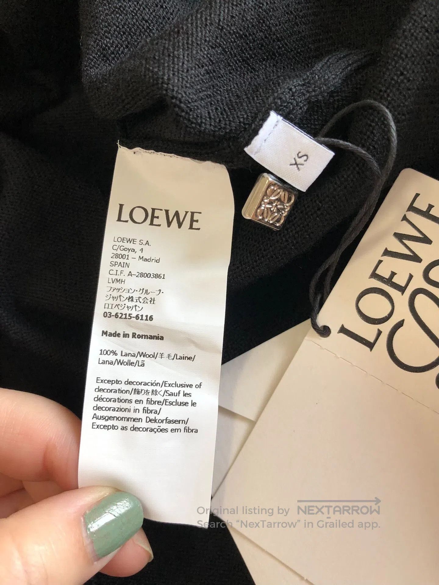 Loewe LOEWE V-Neck Buttoned Wool Cardigan. Size US XS / EU 42 / 0 - 7 Thumbnail