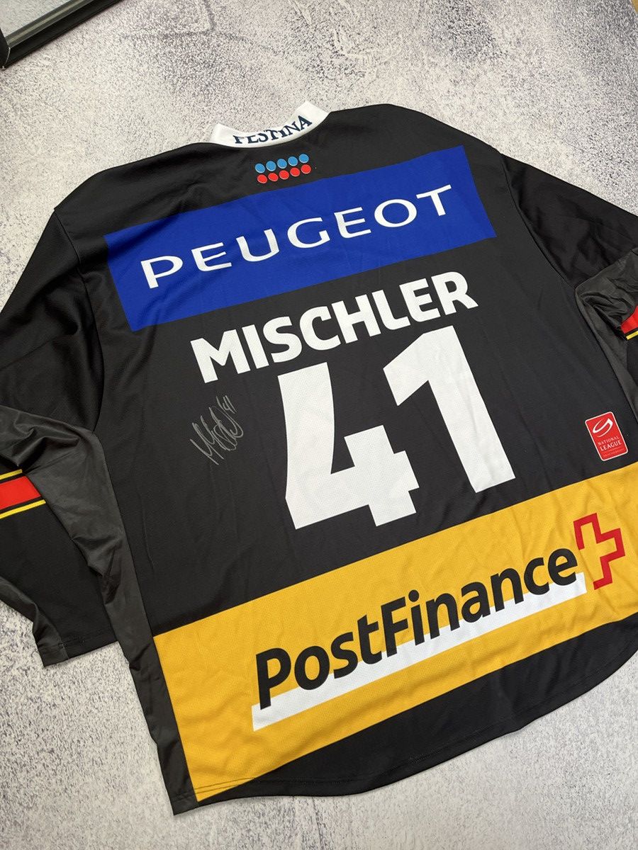 NHL SC Bern Ice Hockey Jersey #41 Mischler NHL CCM Signed Rare Size US XXL / EU 58 / 5 - 6 Thumbnail