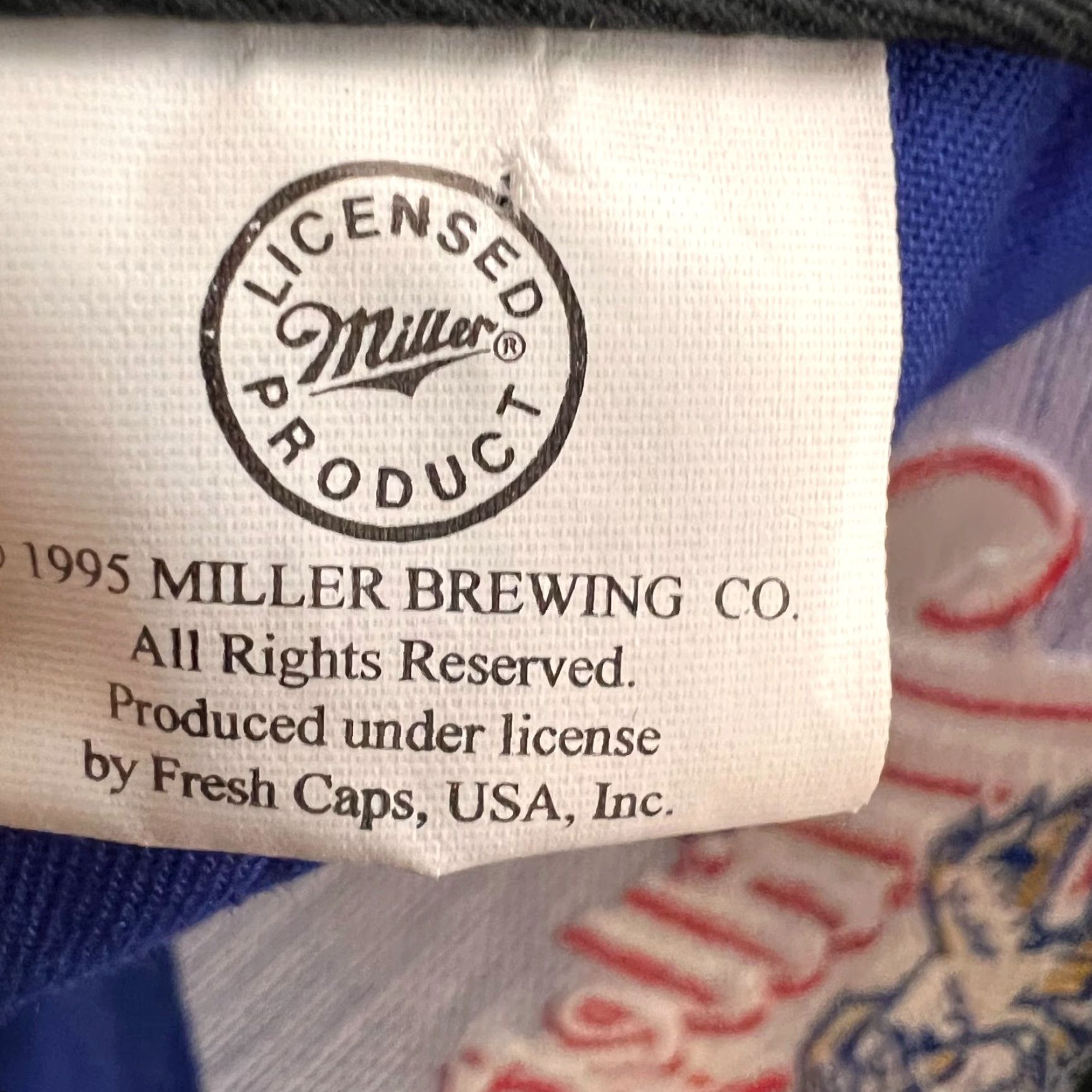Vintage VINTAGE Miller Racing Hat Adult One Size Blue Snap Back Shark Tooth 1995 80s 90s Beer Men Mens Size ONE SIZE - 7 Thumbnail
