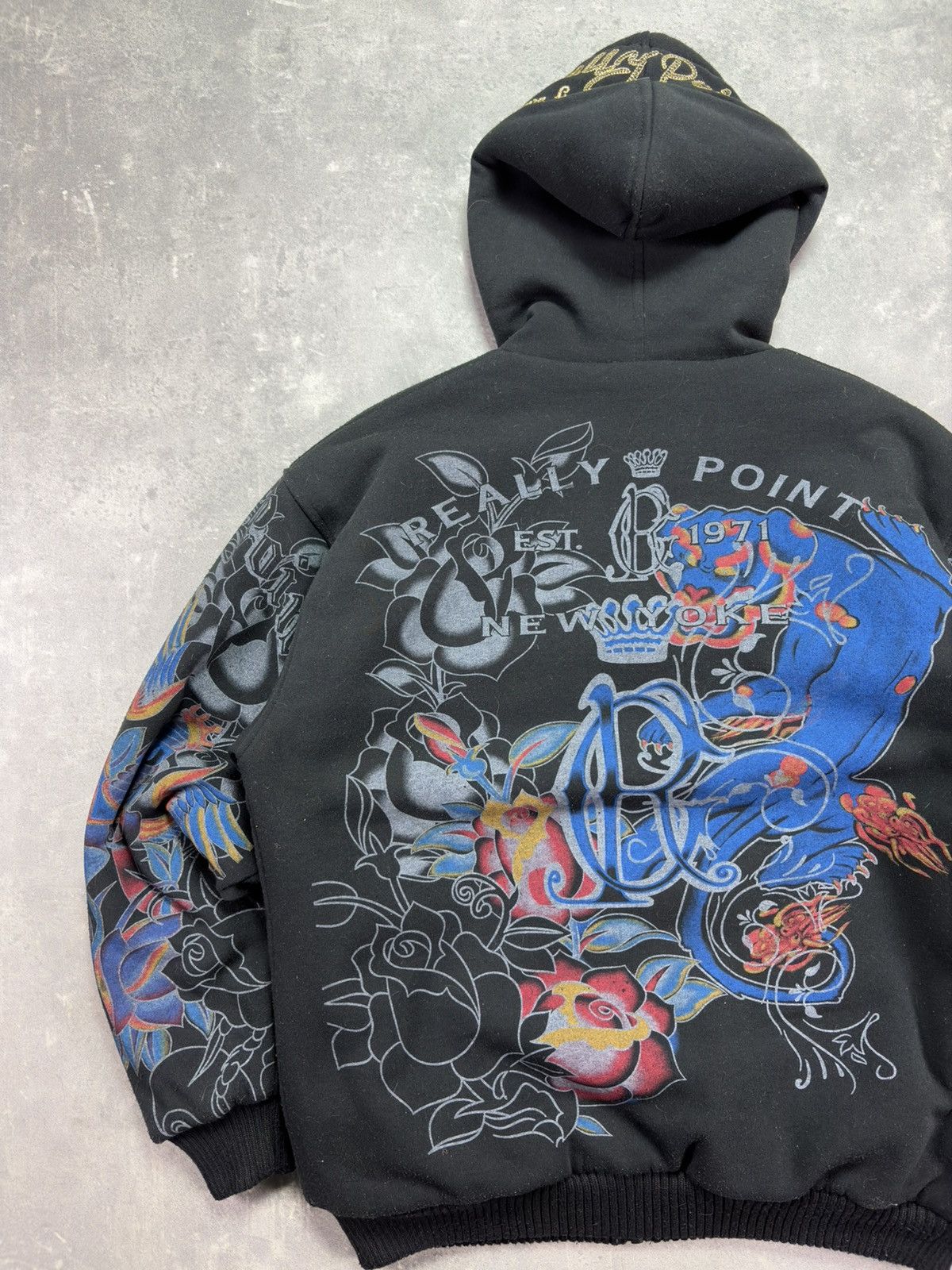 Ed Hardy Really Point Faux Fur Sherpa AOP Printed Zip Hoodie XXL Size US XXL / EU 58 / 5 - 10 Thumbnail
