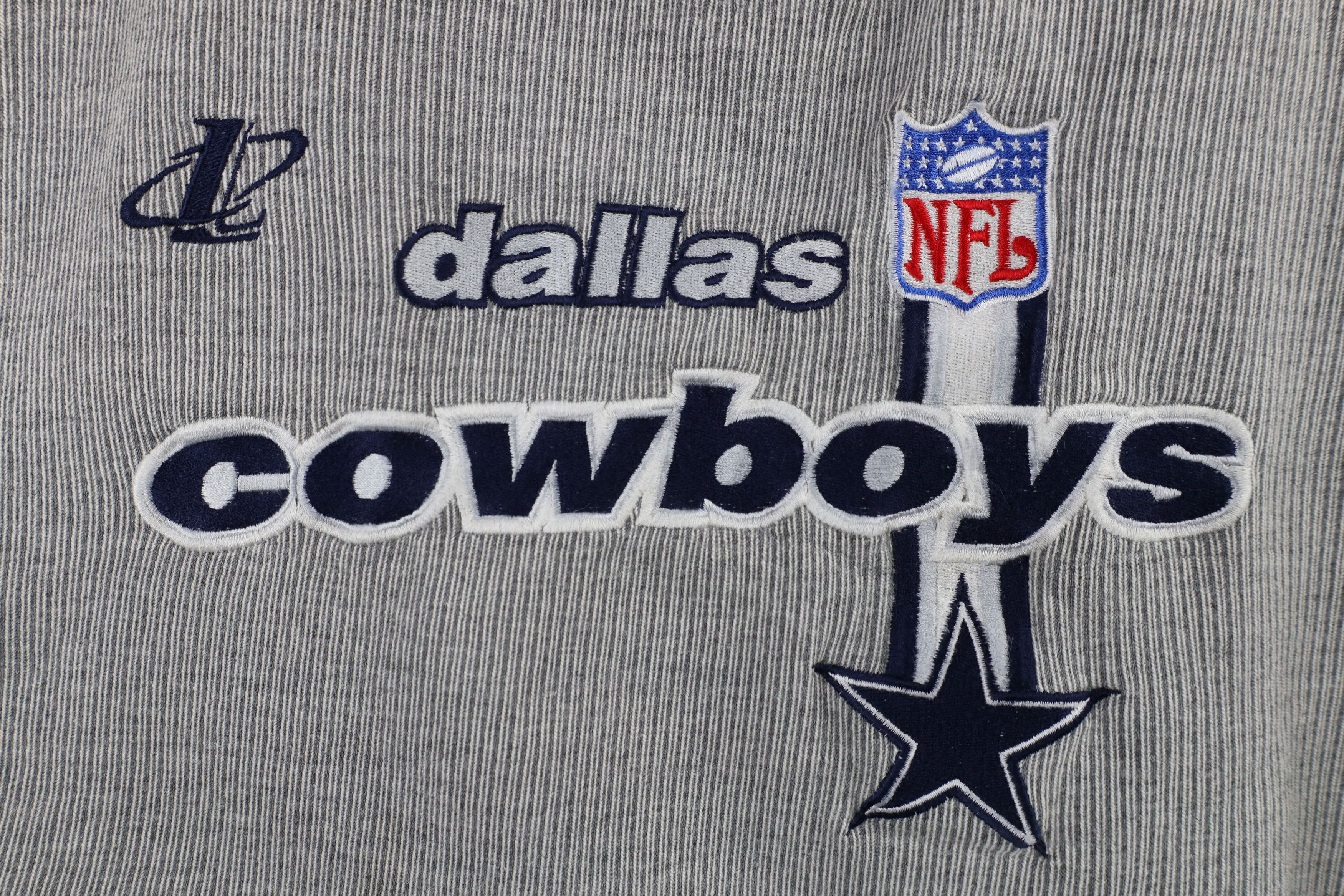 Vintage Vintage 90s Ribbed Dallas Cowboys Football Sweatshirt Gray Size US XL / EU 56 / 4 - 4 Thumbnail