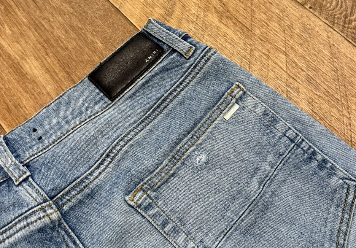 Amiri Amiri Ripped Light Blue Jeans Denim Pants Size US 32 / EU 48 - 15 Thumbnail