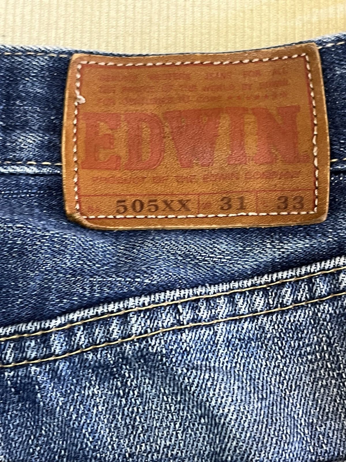 Edwin × Vintage Vintage Edwin 505xx Selvedge Distressed Denim Size US 31 - 11 Thumbnail