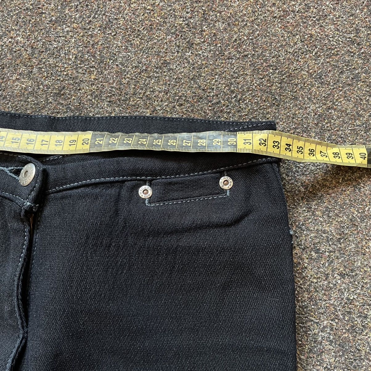 Vintage Vintage Y2K Baggy Wide Leg Faded Black Jeans Skater Logo 28 Size 28" / US 6 / IT 42 - 6 Thumbnail