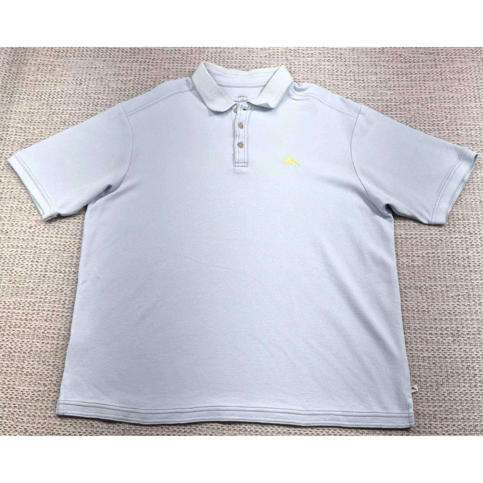 Tommy Bahama Tommy Bahama Relax Polo Shirt Mens XL Blue Solid Pique Knit Short Sleeve Golf Polo Shirt Relaxed Beach Classic Logo Mens XL Blue Size US XL / EU 56 / 4 - 2 Thumbnail