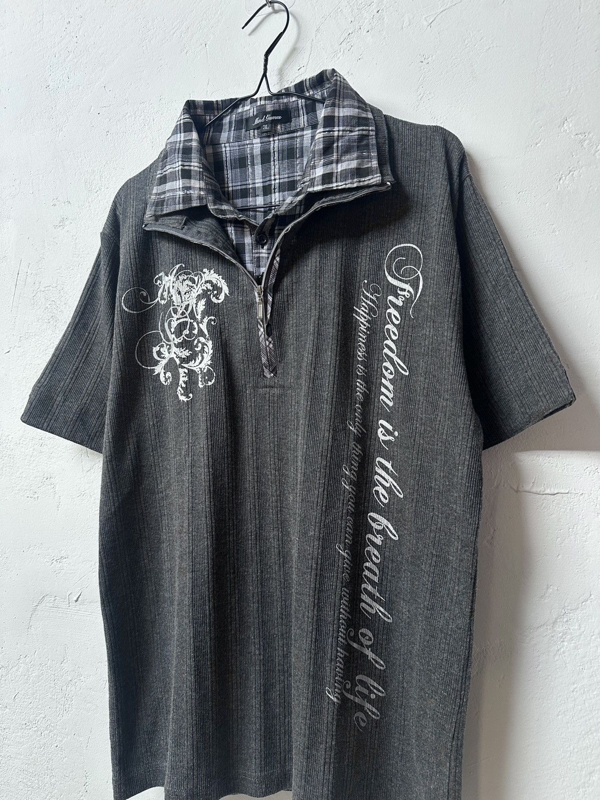 If Six Was Nine Y2K Japanes Mind Games Poem Double Layer Vkei Gothic Style Size US L / EU 52-54 / 3 - 3 Thumbnail